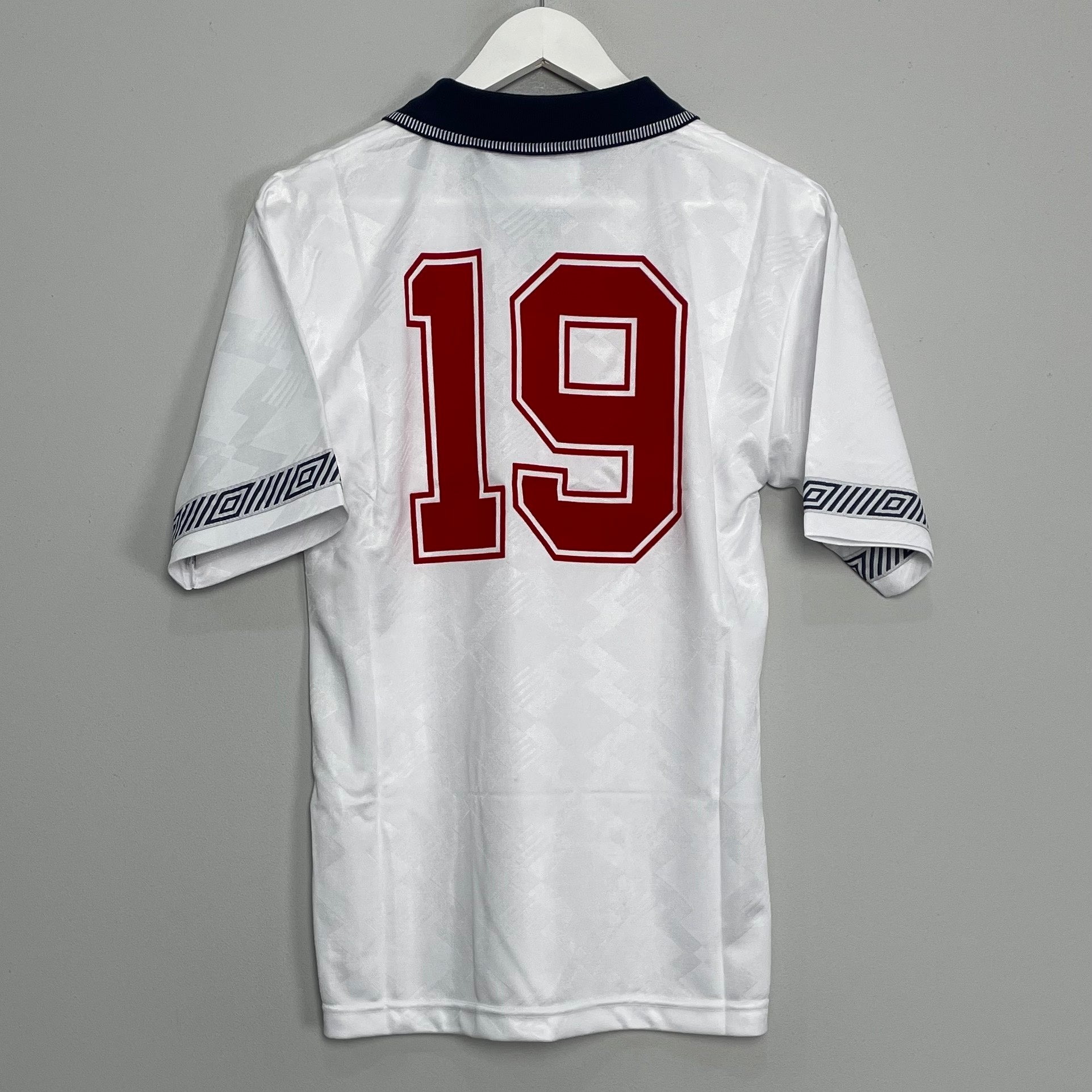 Shop 1990 UMBRO #19 ITALIA 90 *BNWT* RE-ISSUE TEMPLATE HOME SHIRT (S), classic football shirts, vintage football shirts & retro soccer jerseys at Cult Kits