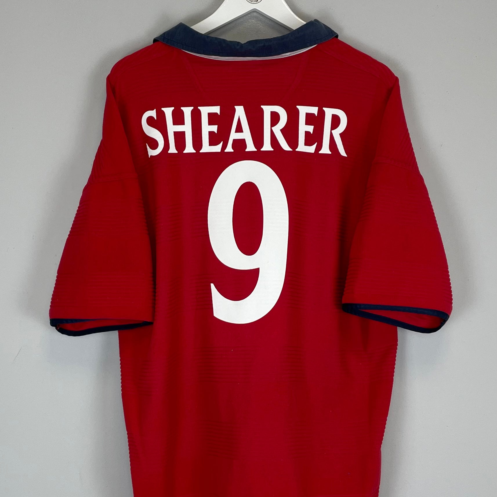 Shop 1999/01 ENGLAND SHEARER #9 AWAY SHIRT (XL) UMBRO, classic football shirts, vintage football shirts & retro soccer jerseys at Cult Kits