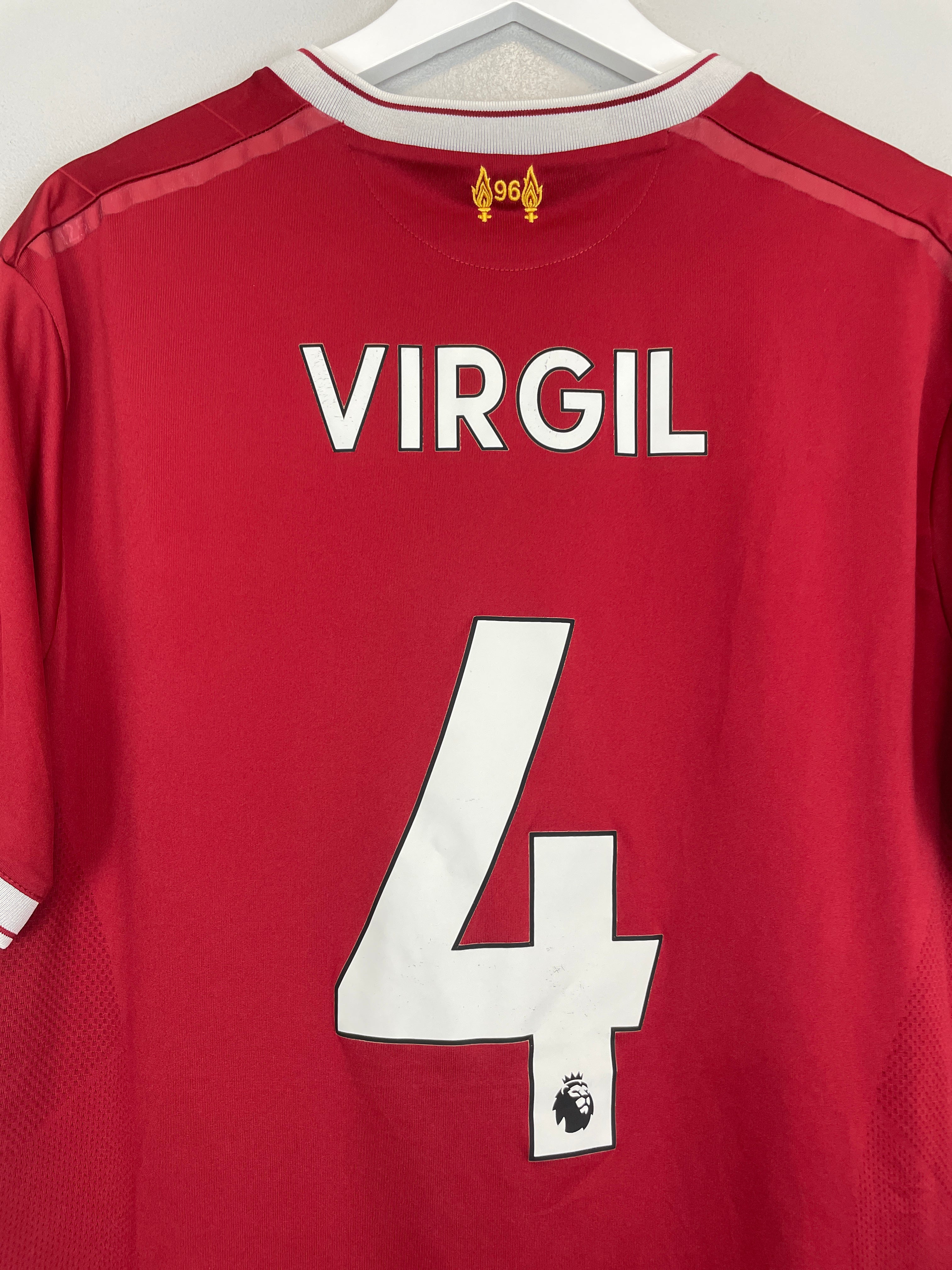 Shop 2017/18 LIVERPOOL VIRGIL #4 *125 YEARS* HOME SHIRT (L) NEW BALANCE, classic football shirts, vintage football shirts & retro soccer jerseys at Cult Kits