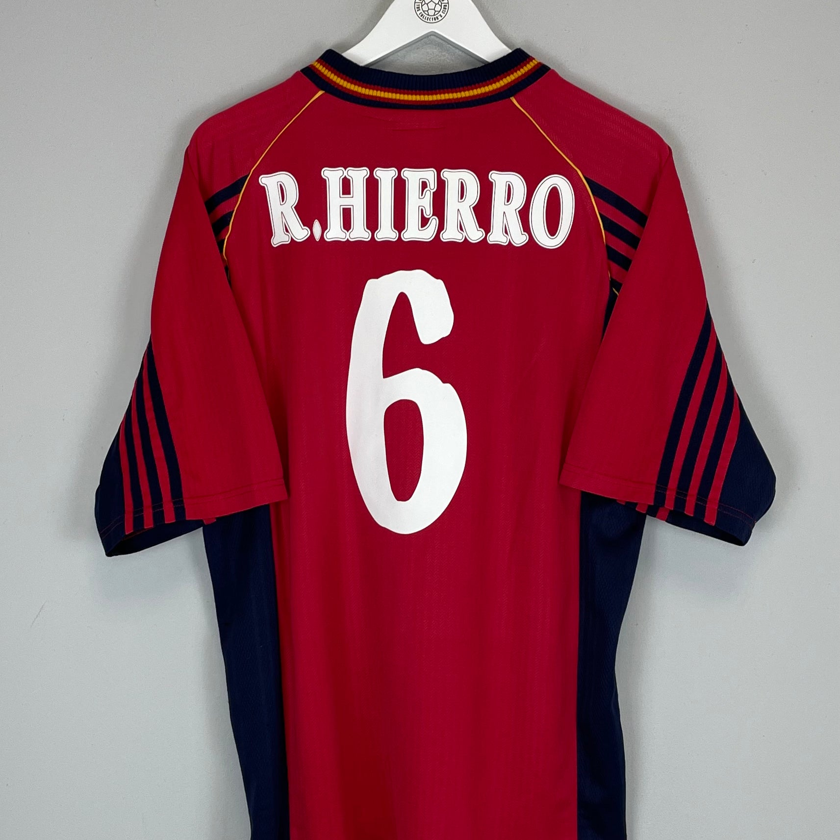 Shop 1998/00 SPAIN HIERRO #6 HOME SHIRT (L) ADIDAS, classic football shirts, vintage football shirts & retro soccer jerseys at Cult Kits