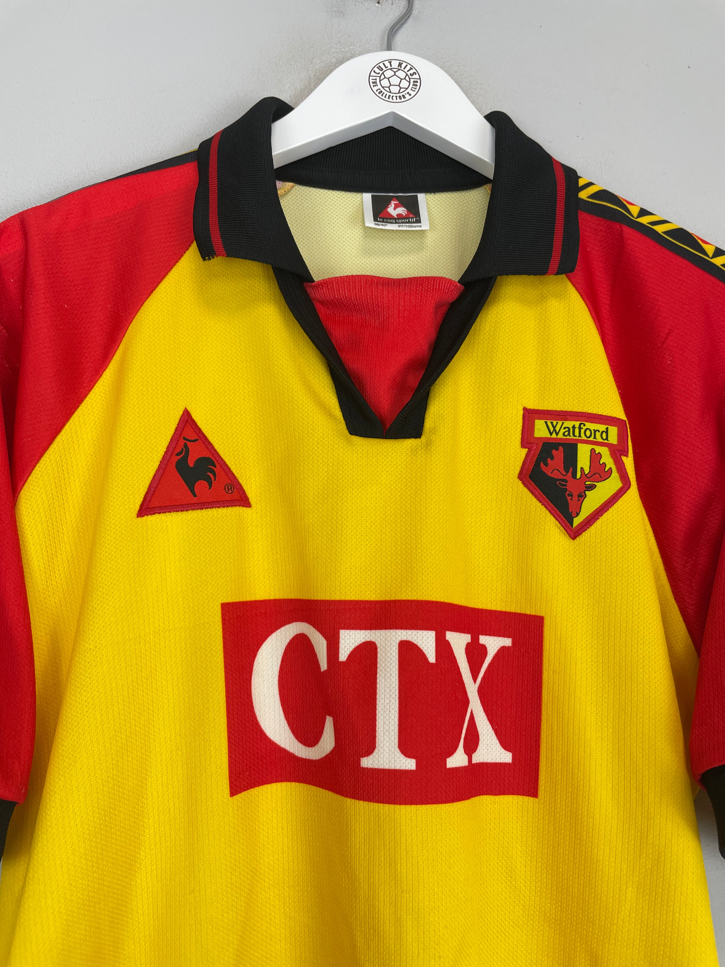 Shop 1998/99 WATFORD HOME SHIRT (M) LE COQ, classic football shirts, vintage football shirts & retro soccer jerseys at Cult Kits