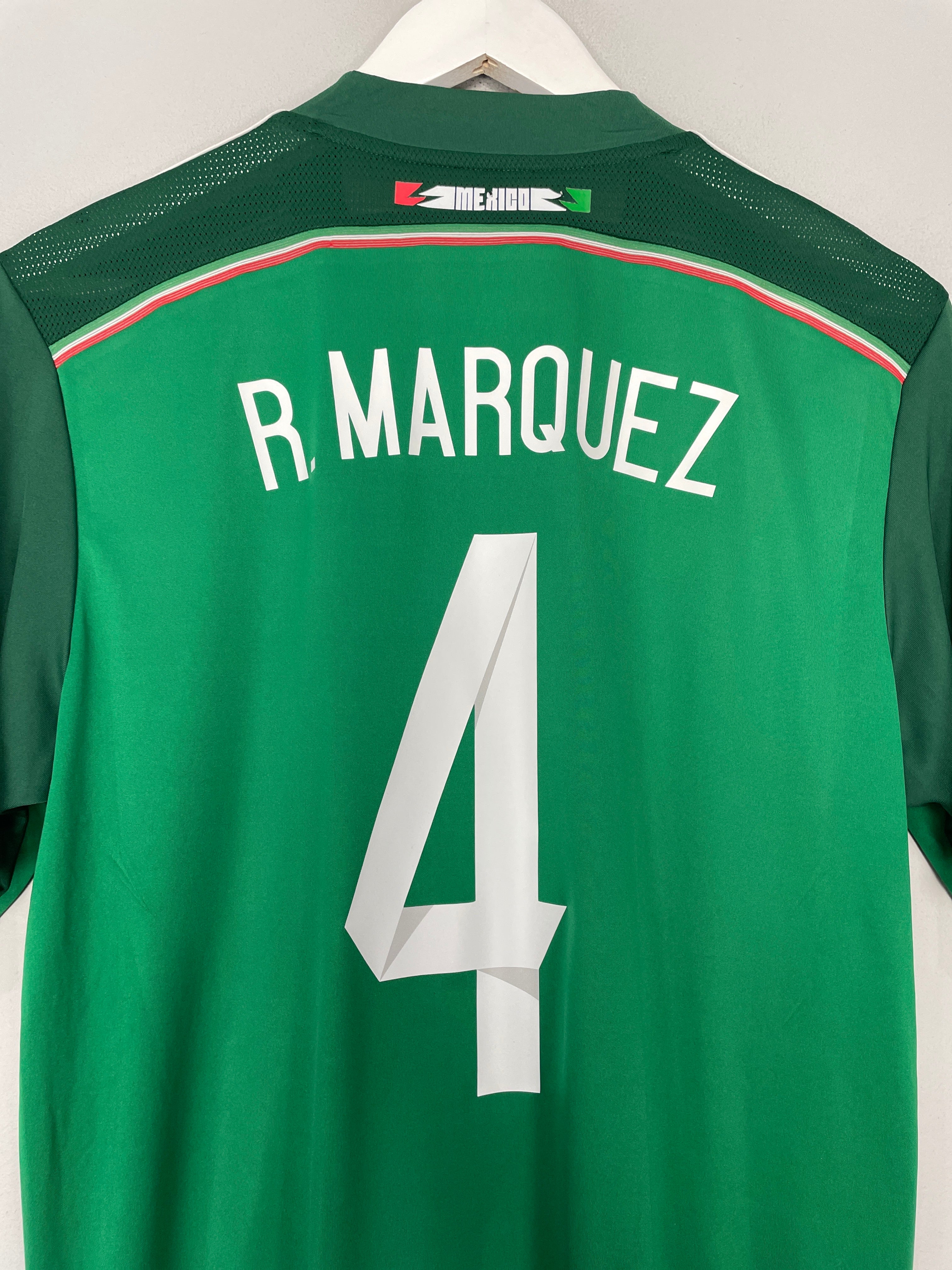 Shop 2014/15 MEXICO R.MARQUEZ #4 HOME SHIRT (M) ADIDAS, classic football shirts, vintage football shirts & retro soccer jerseys at Cult Kits