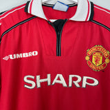 Shop 1998/00 MANCHESTER UNITED HOME SHIRT (L) UMBRO, classic football shirts, vintage football shirts & retro soccer jerseys at Cult Kits