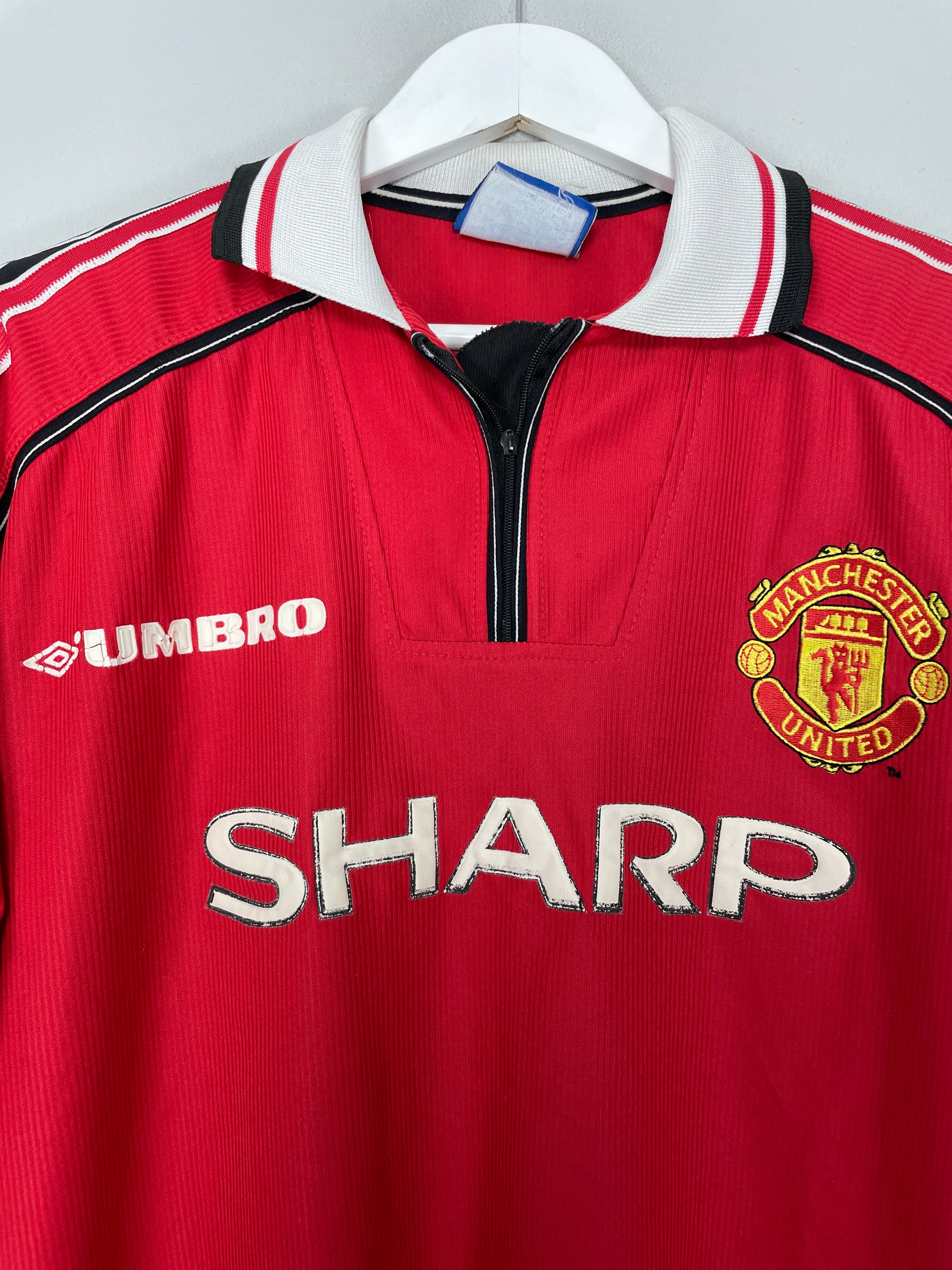 Shop 1998/00 MANCHESTER UNITED HOME SHIRT (L) UMBRO, classic football shirts, vintage football shirts & retro soccer jerseys at Cult Kits