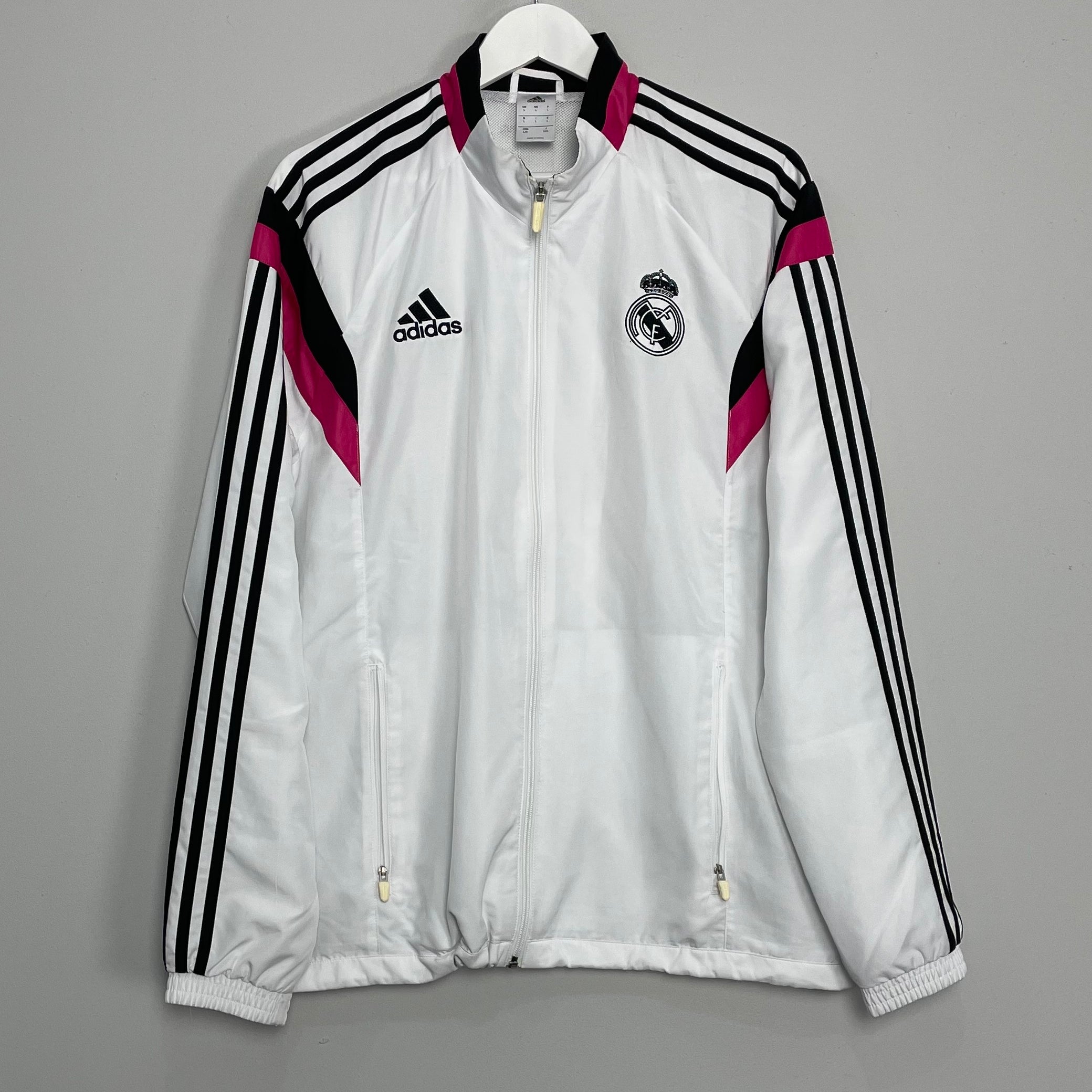 Shop 2014/15 REAL MADRID TRACK JACKET (L) ADIDAS, classic football shirts, vintage football shirts & retro soccer jerseys at Cult Kits