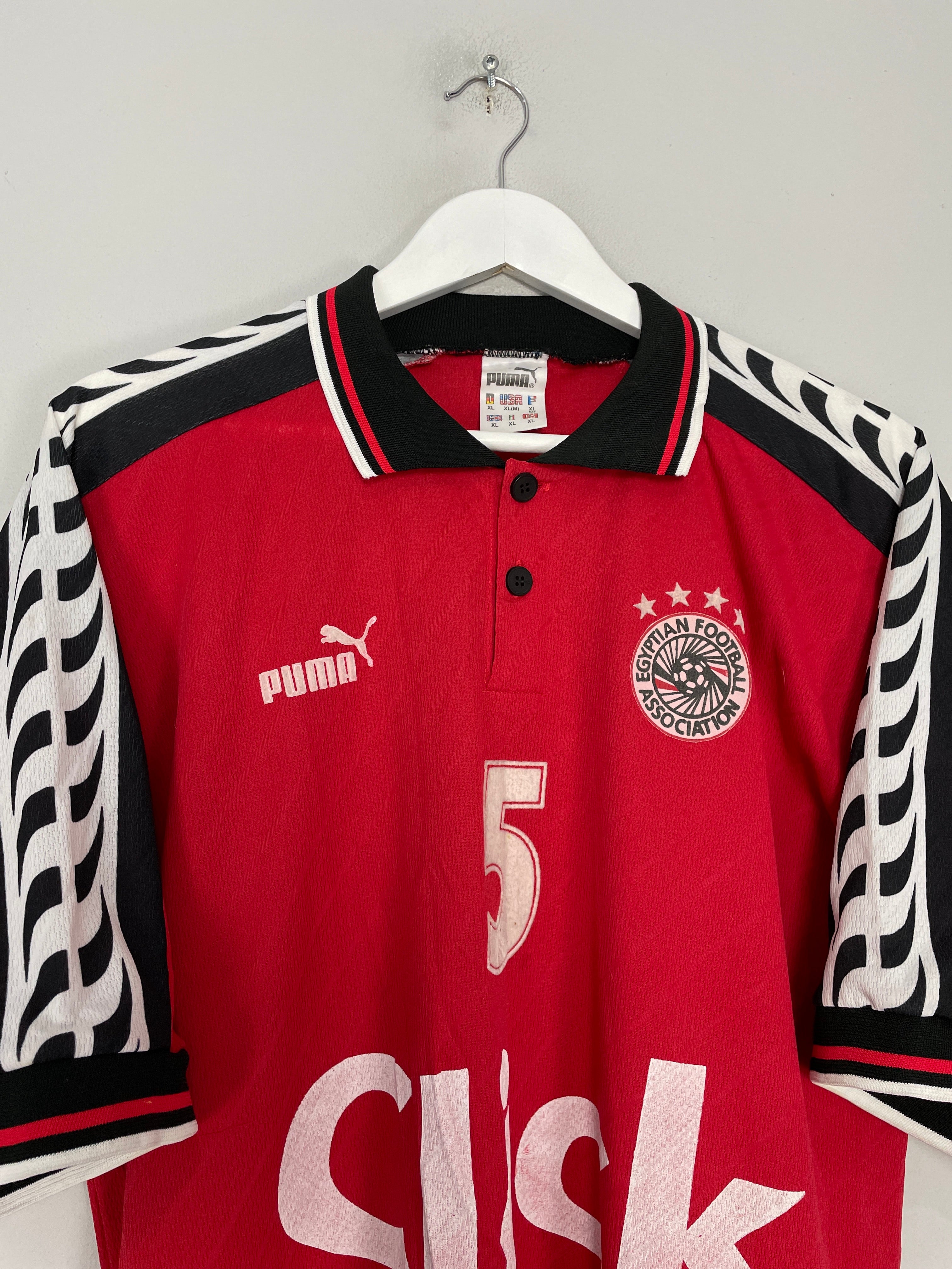 Shop 1999 EGYPT #5 *PLAYER ISSUE* HOME SHIRT (XL) PUMA, classic football shirts, vintage football shirts & retro soccer jerseys at Cult Kits