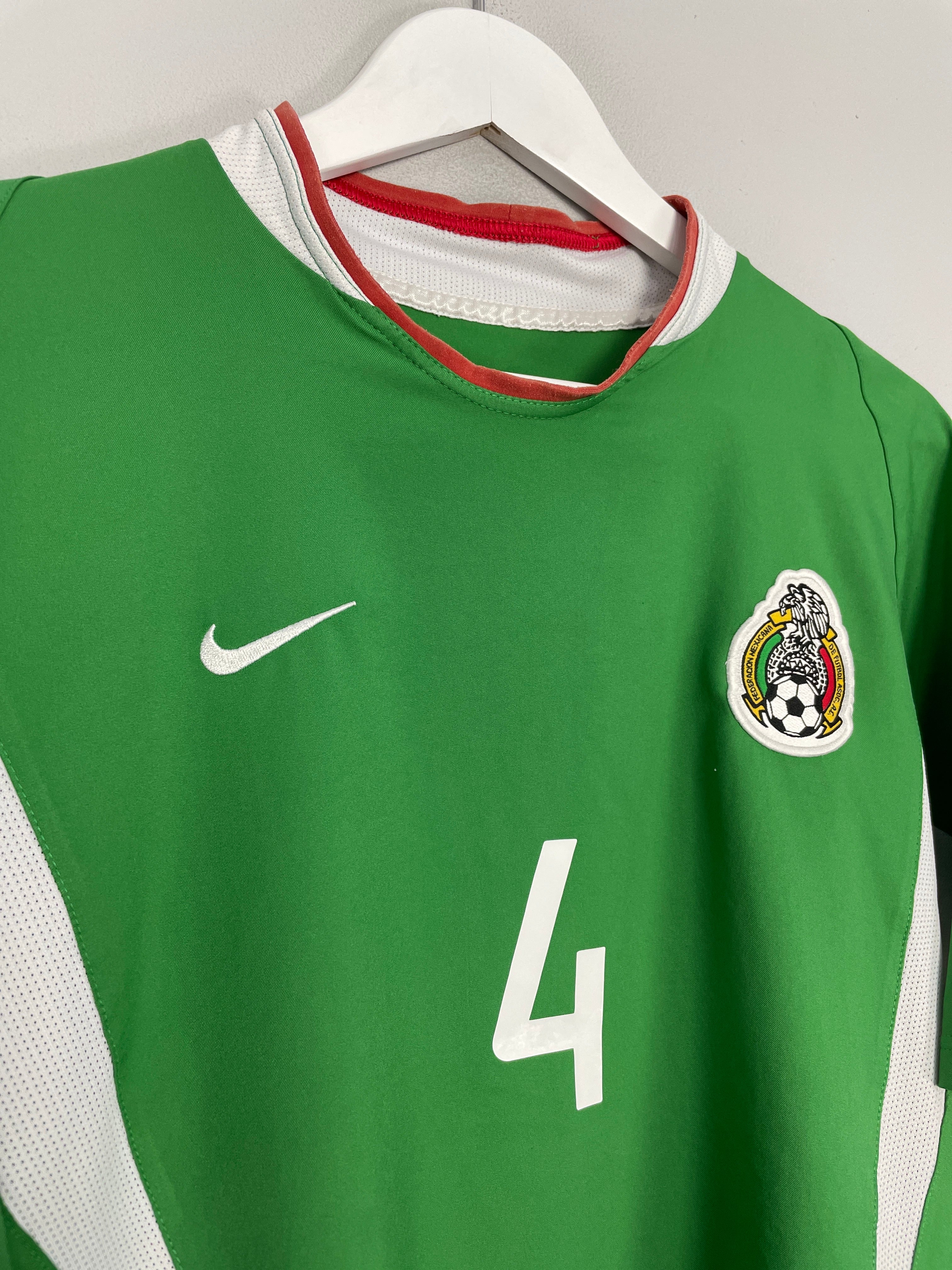 Shop 2003/04 MEXICO MARQUEZ #4 HOME SHIRT (M) NIKE, classic football shirts, vintage football shirts & retro soccer jerseys at Cult Kits