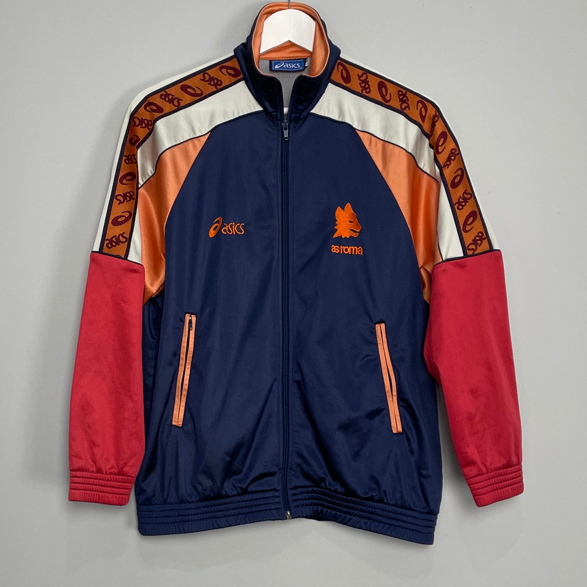 Shop 1995/96 ROMA TRACK JACKET (L) ASICS, classic football shirts, vintage football shirts & retro soccer jerseys at Cult Kits