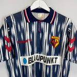 Shop 1993/95 WATFORD RAMAGE #6 *SIGNED* AWAY SHIRT (L) HUMMEL, classic football shirts, vintage football shirts & retro soccer jerseys at Cult Kits