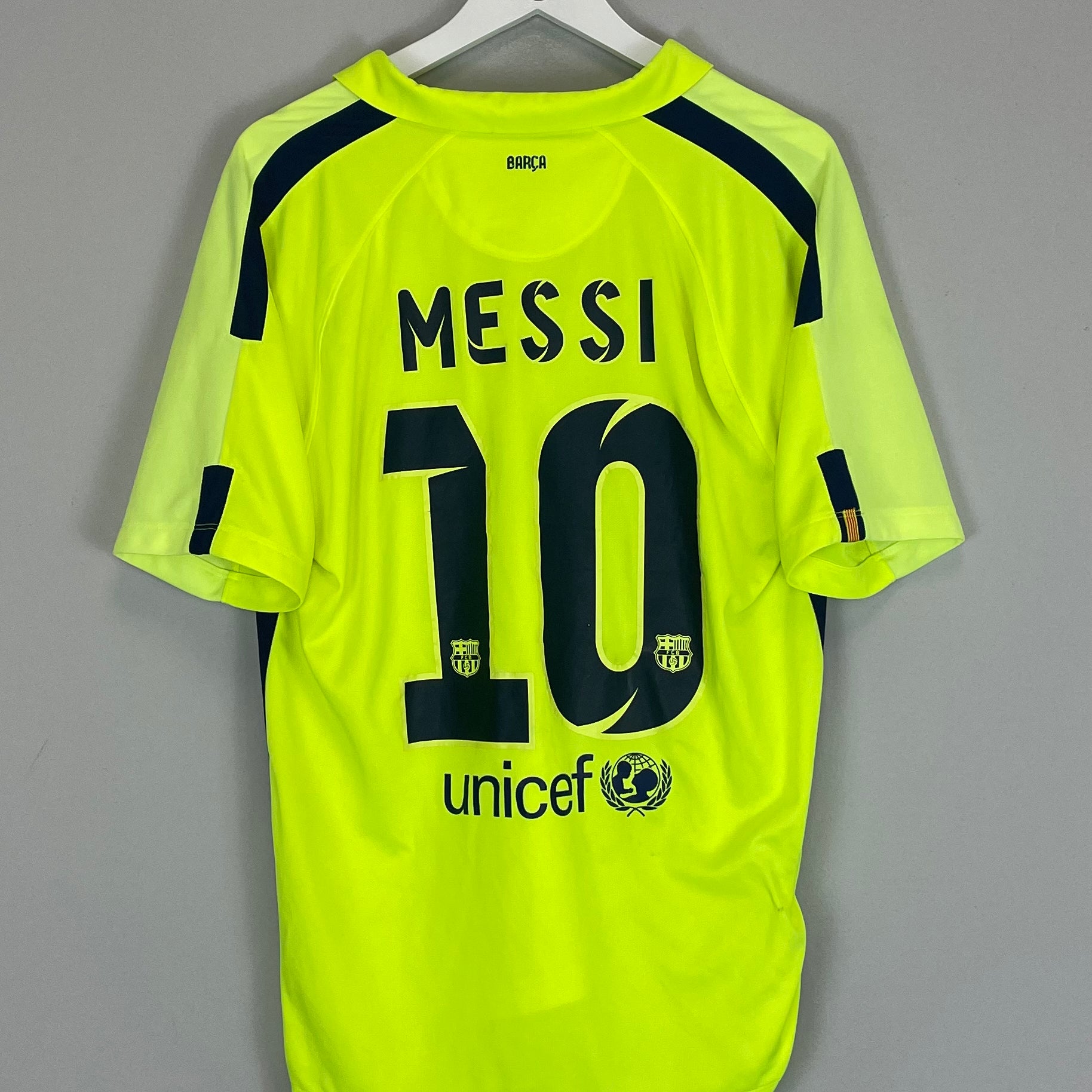 Shop 2014/15 BARCELONA MESSI #10 THIRD SHIRT (L) NIKE, classic football shirts, vintage football shirts & retro soccer jerseys at Cult Kits