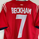 Shop 2004/06 ENGLAND BECKHAM #7 AWAY SHIRT (M) UMBRO, classic football shirts, vintage football shirts & retro soccer jerseys at Cult Kits