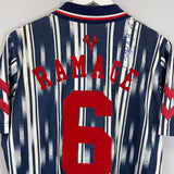 Shop 1993/95 WATFORD RAMAGE #6 *SIGNED* AWAY SHIRT (L) HUMMEL, classic football shirts, vintage football shirts & retro soccer jerseys at Cult Kits