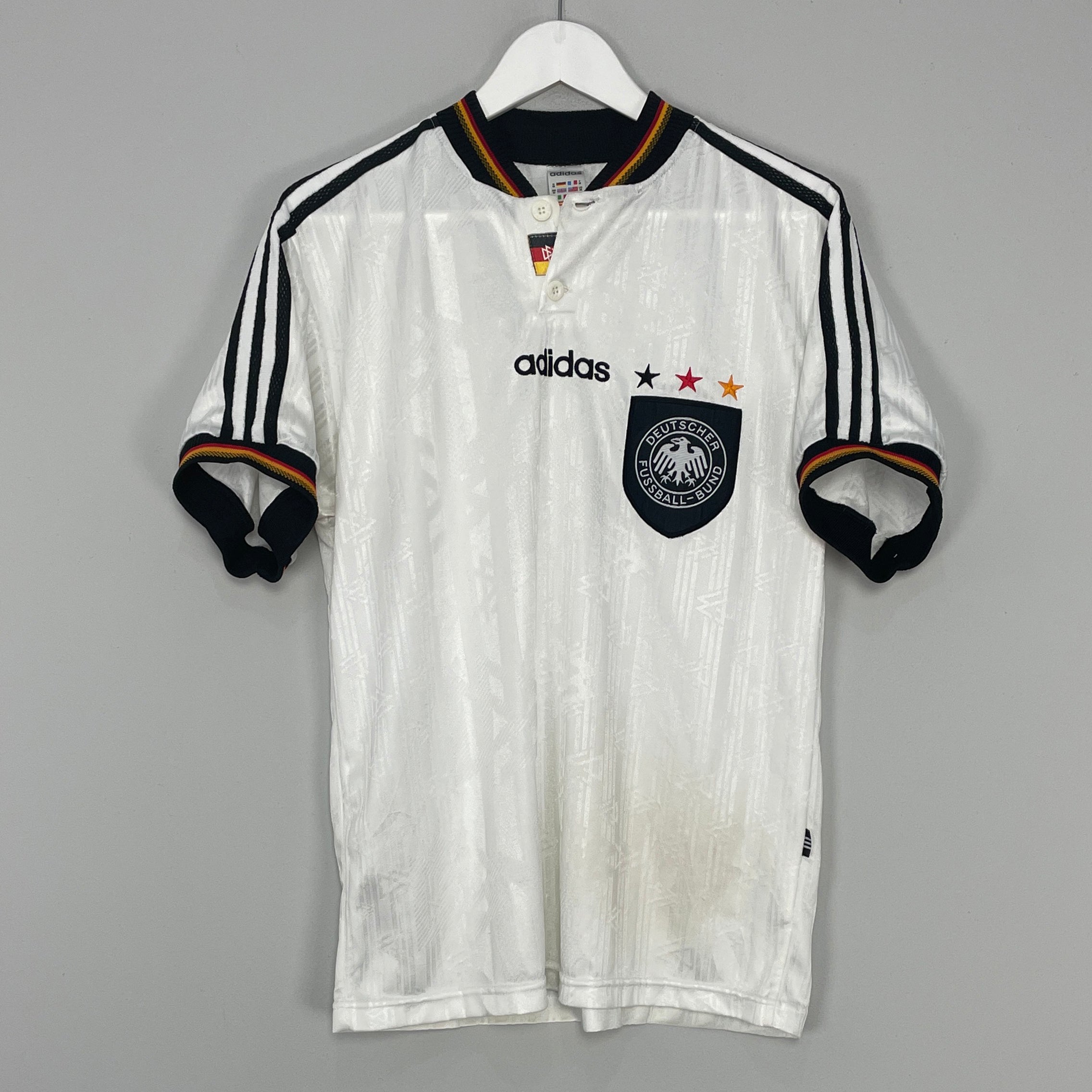 Shop 1996/98 GERMANY HOME SHIRT (M) ADIDAS, classic football shirts, vintage football shirts & retro soccer jerseys at Cult Kits