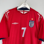 Shop 2004/06 ENGLAND BECKHAM #7 AWAY SHIRT (L) UMBRO, classic football shirts, vintage football shirts & retro soccer jerseys at Cult Kits