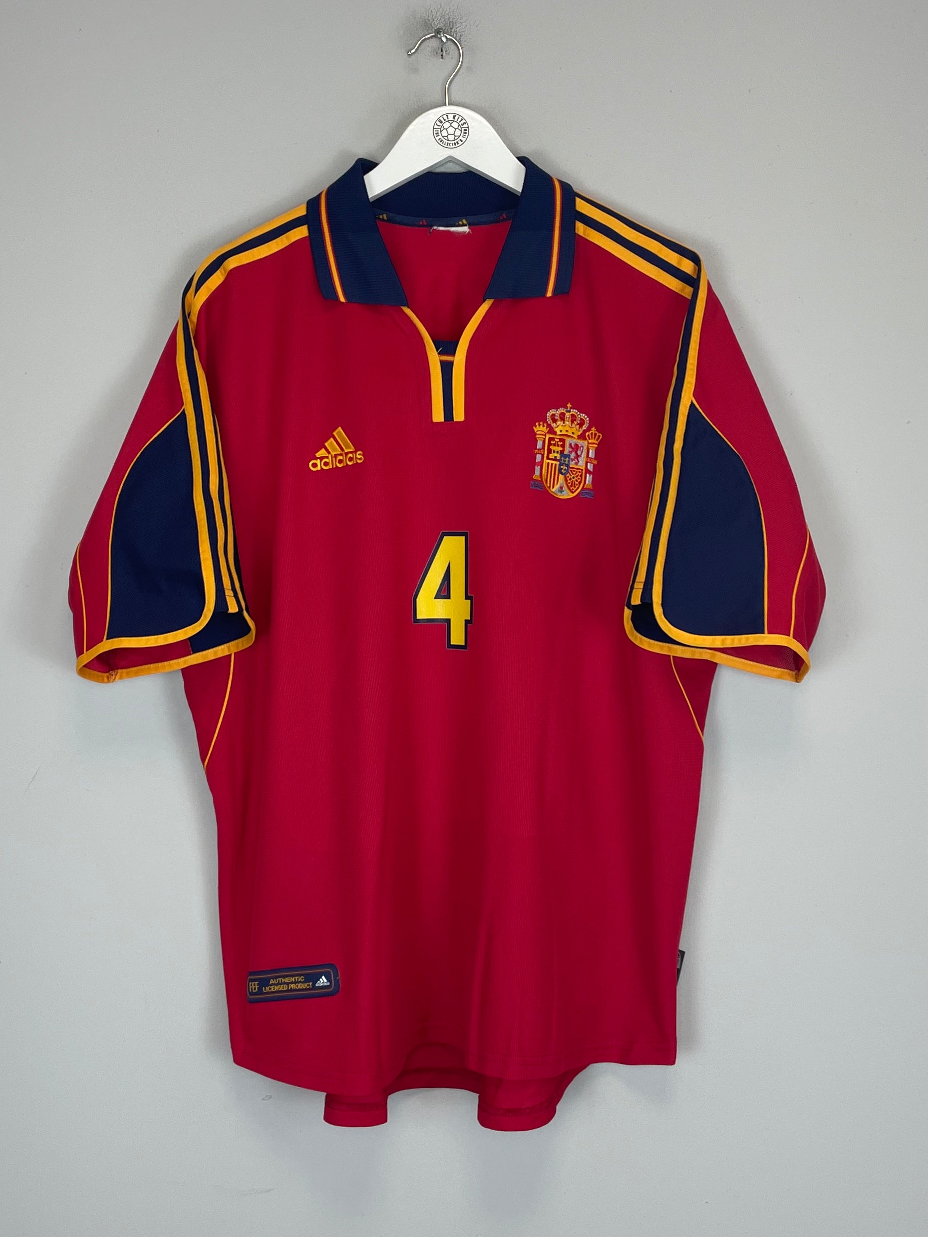 Shop 1999/02 SPAIN GUARDIOLA #4 HOME SHIRT (XL) ADIDAS, classic football shirts, vintage football shirts & retro soccer jerseys at Cult Kits