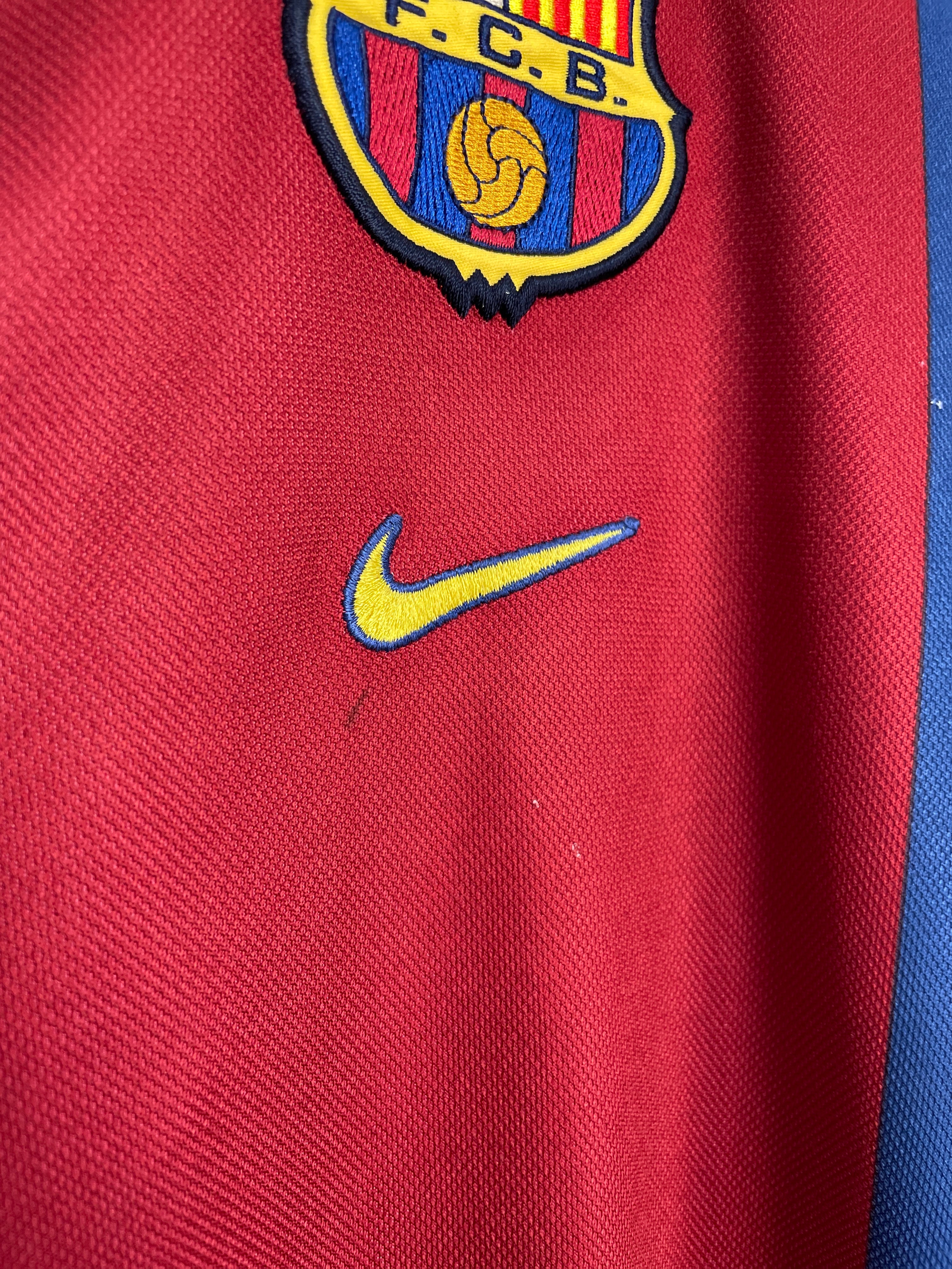Shop 1998/00 BARCELONA GUARDIOLA #4 HOME SHIRT (L) NIKE, classic football shirts, vintage football shirts & retro soccer jerseys at Cult Kits