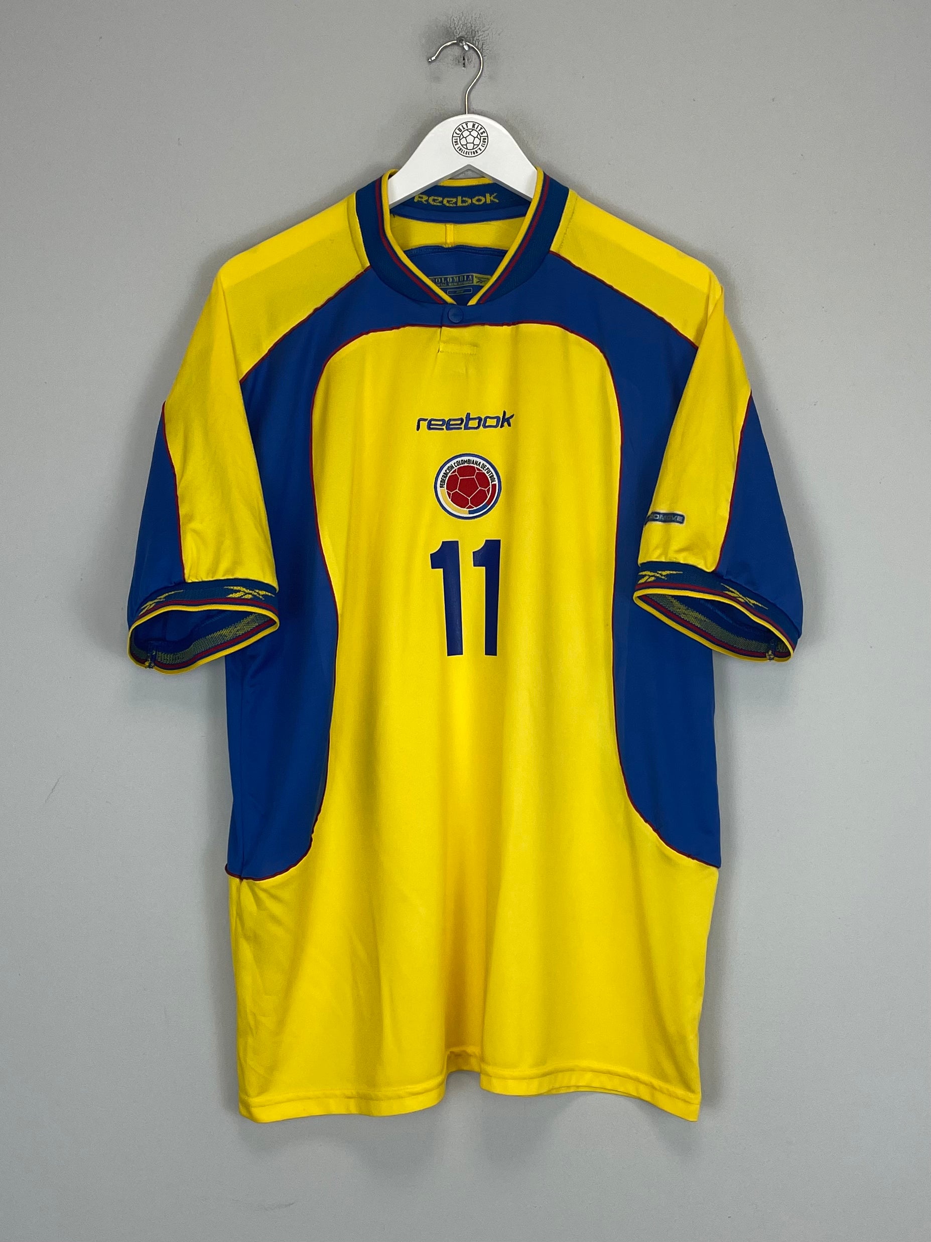 Shop 2001/03 COLOMBIA ASPRILLA #11 HOME SHIRT (L) UMBRO, classic football shirts, vintage football shirts & retro soccer jerseys at Cult Kits