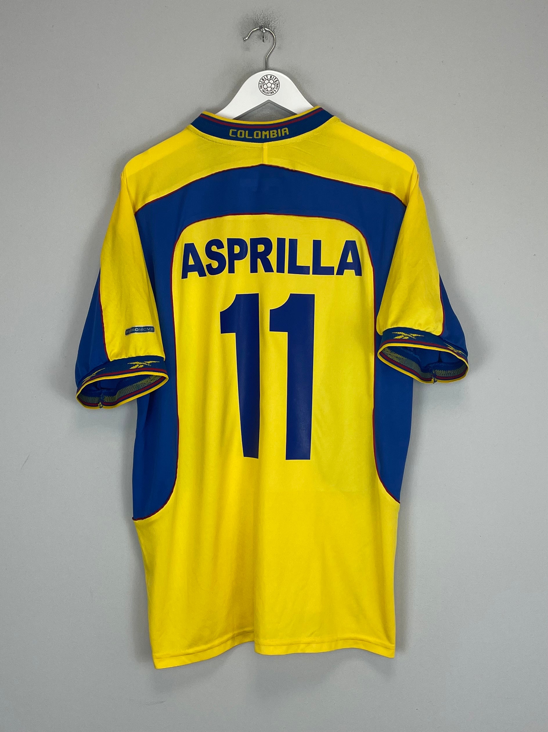 Shop 2001/03 COLOMBIA ASPRILLA #11 HOME SHIRT (L) UMBRO, classic football shirts, vintage football shirts & retro soccer jerseys at Cult Kits
