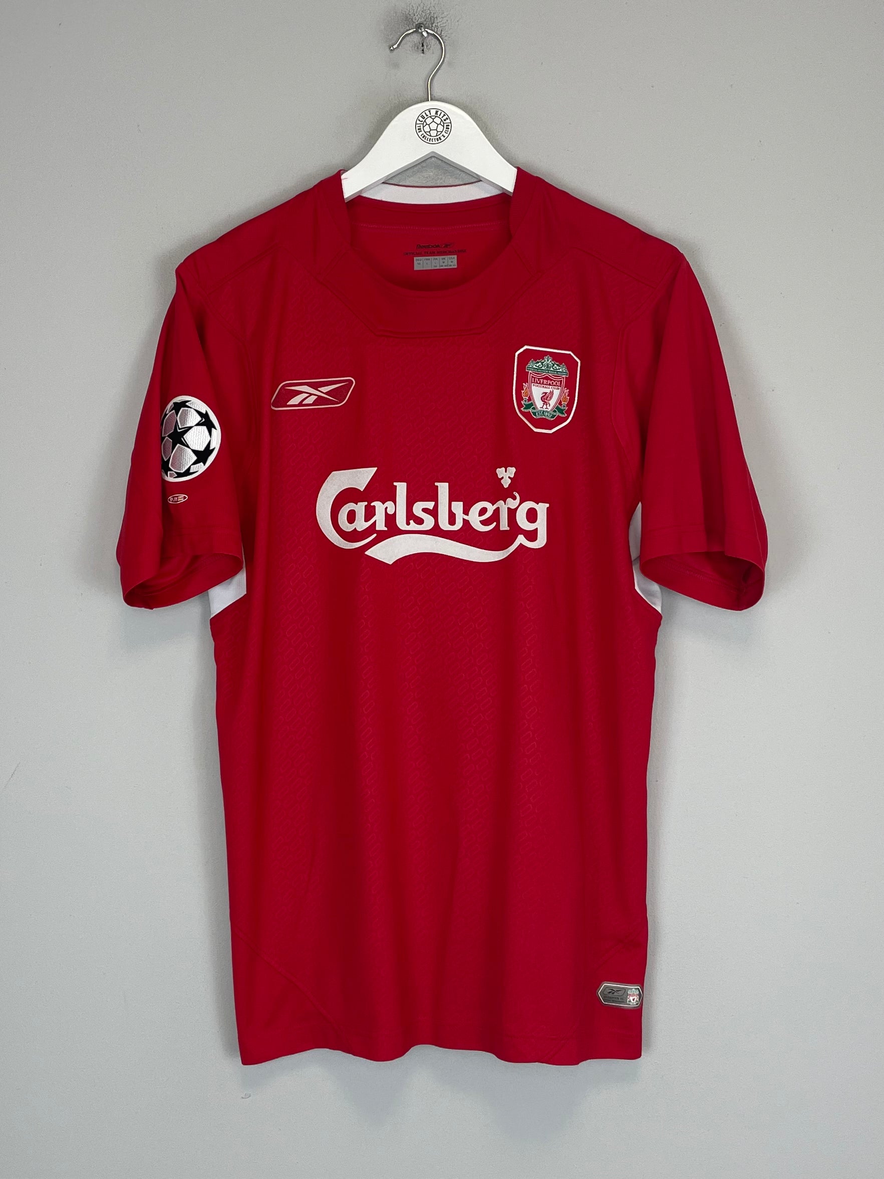 Shop 2004/06 LIVERPOOL GERRARD #8 C/L HOME SHIRT (M) REEBOK, classic football shirts, vintage football shirts & retro soccer jerseys at Cult Kits
