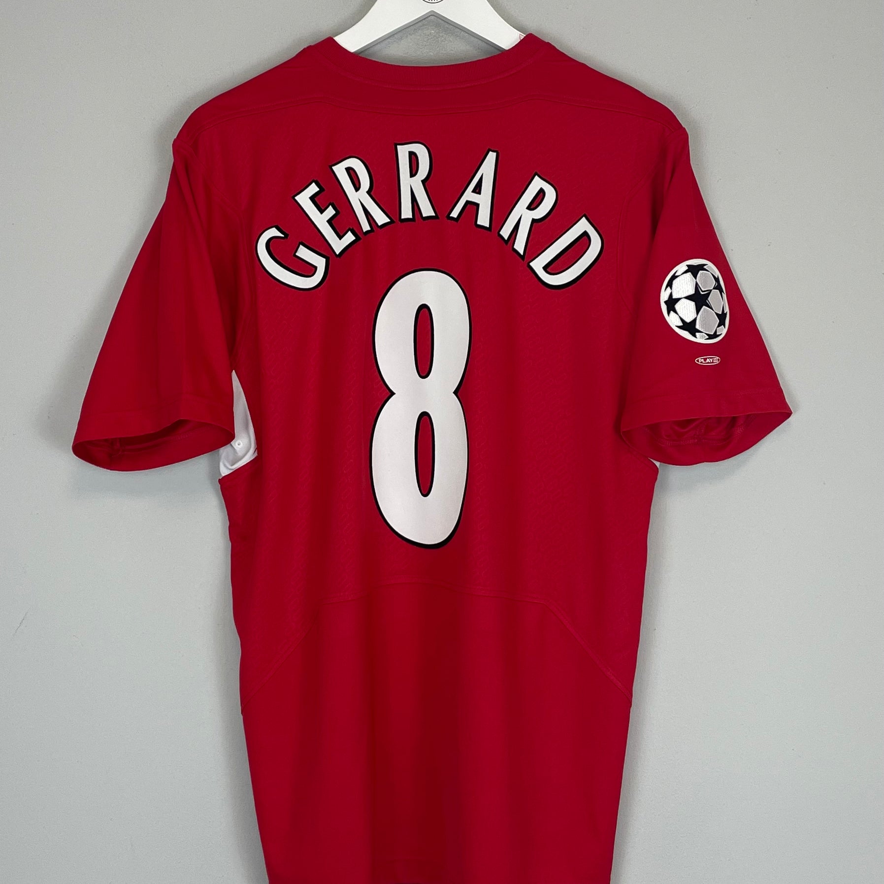 Shop 2004/06 LIVERPOOL GERRARD #8 C/L HOME SHIRT (M) REEBOK, classic football shirts, vintage football shirts & retro soccer jerseys at Cult Kits