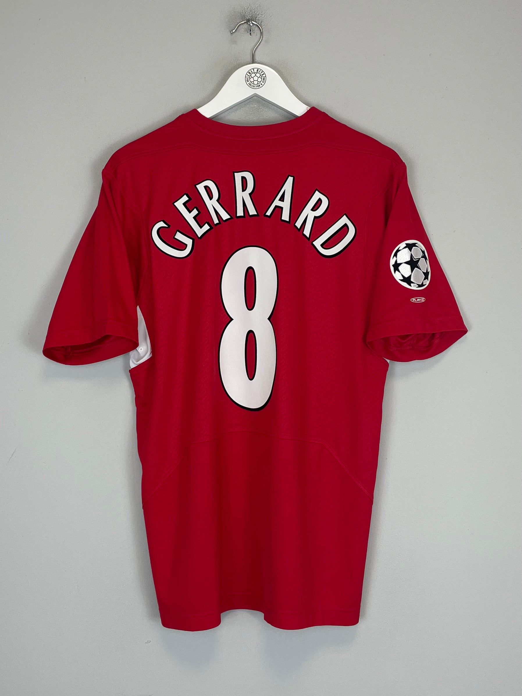 Shop 2004/06 LIVERPOOL GERRARD #8 C/L HOME SHIRT (M) REEBOK, classic football shirts, vintage football shirts & retro soccer jerseys at Cult Kits