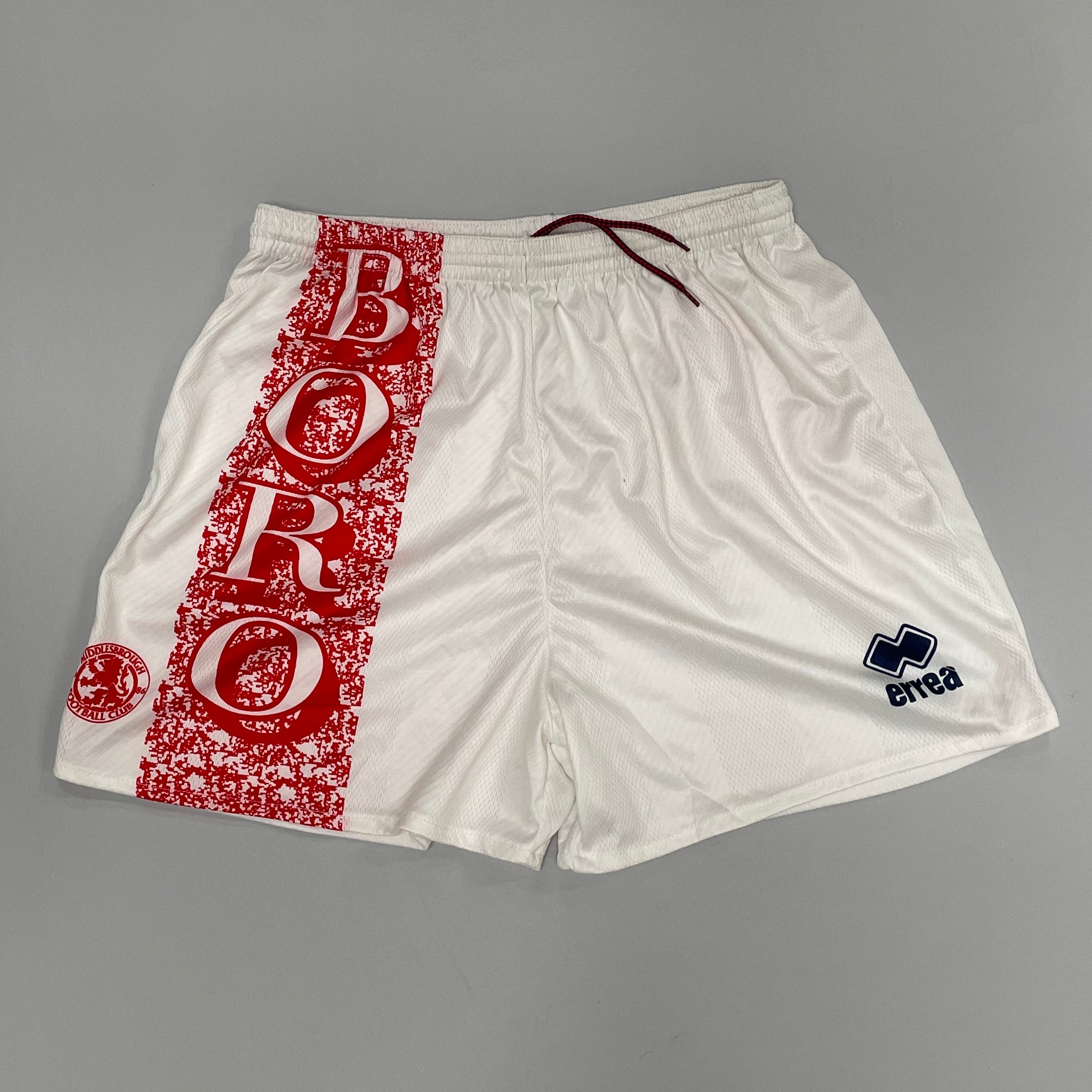 Shop 1996/97 MIDDLESBROUGH HOME SHORTS (M) ERREA, classic football shirts, vintage football shirts & retro soccer jerseys at Cult Kits
