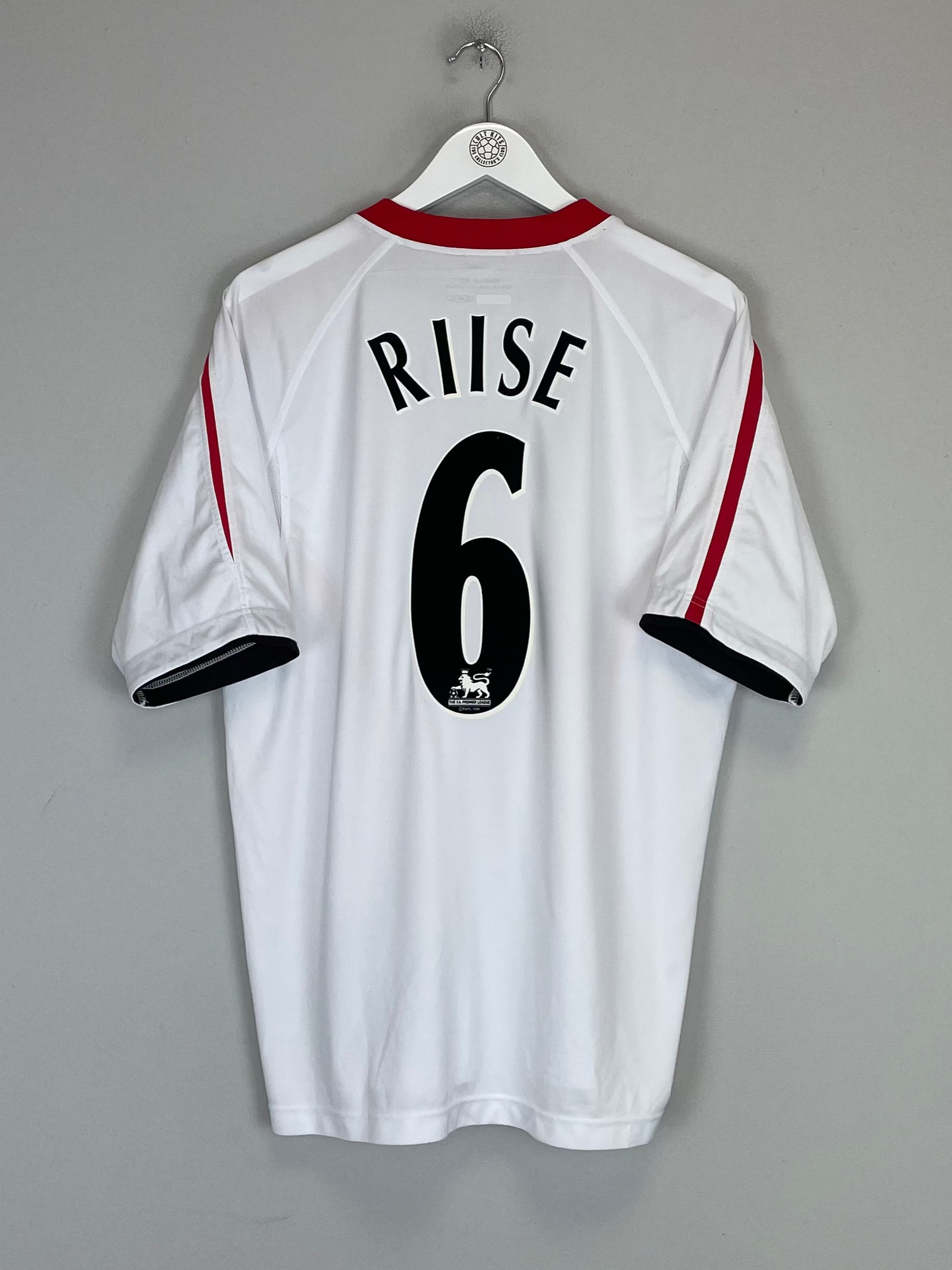 Buy 2005/06 LIVERPOOL RIISE 6 AWAY SHIRT (L) REEBOK ~ Free worldwide shipping available ~ Authentic Vintage Football Shirts from Cult Kits