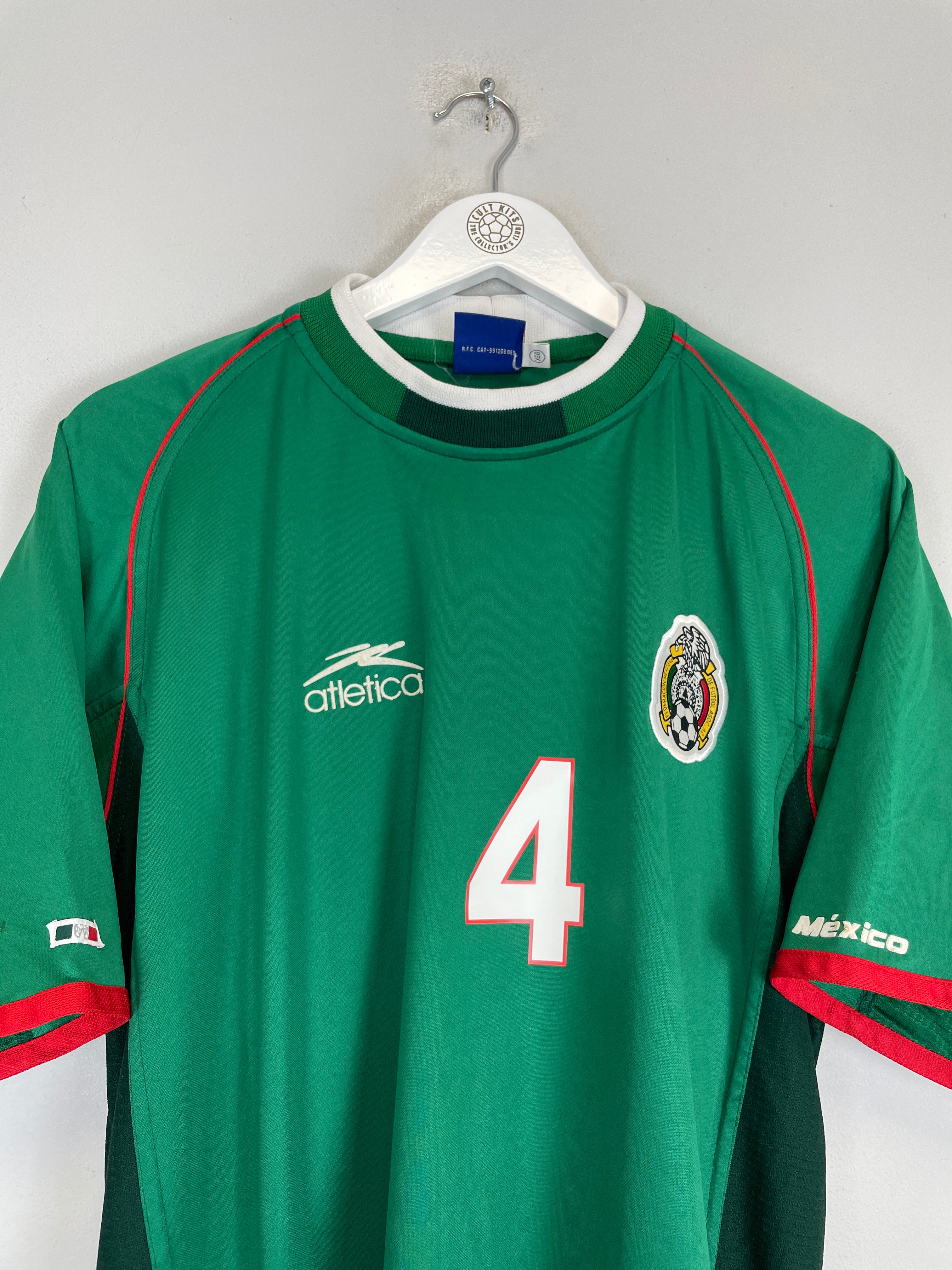 Shop 2001/02 MEXICO R.MARQUEZ #4 HOME SHIRT (XXL) ATLETICA, classic football shirts, vintage football shirts & retro soccer jerseys at Cult Kits