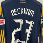 Shop 2013/15 LA GALAXY BECKHAM #23 *PLAYER ISSUE* L/S AWAY SHIRT (L) ADIDAS, classic football shirts, vintage football shirts & retro soccer jerseys at Cult Kits