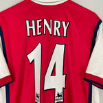Shop 1999/00 ARSENAL HENRY #14 HOME SHIRT (M) NIKE, classic football shirts, vintage football shirts & retro soccer jerseys at Cult Kits