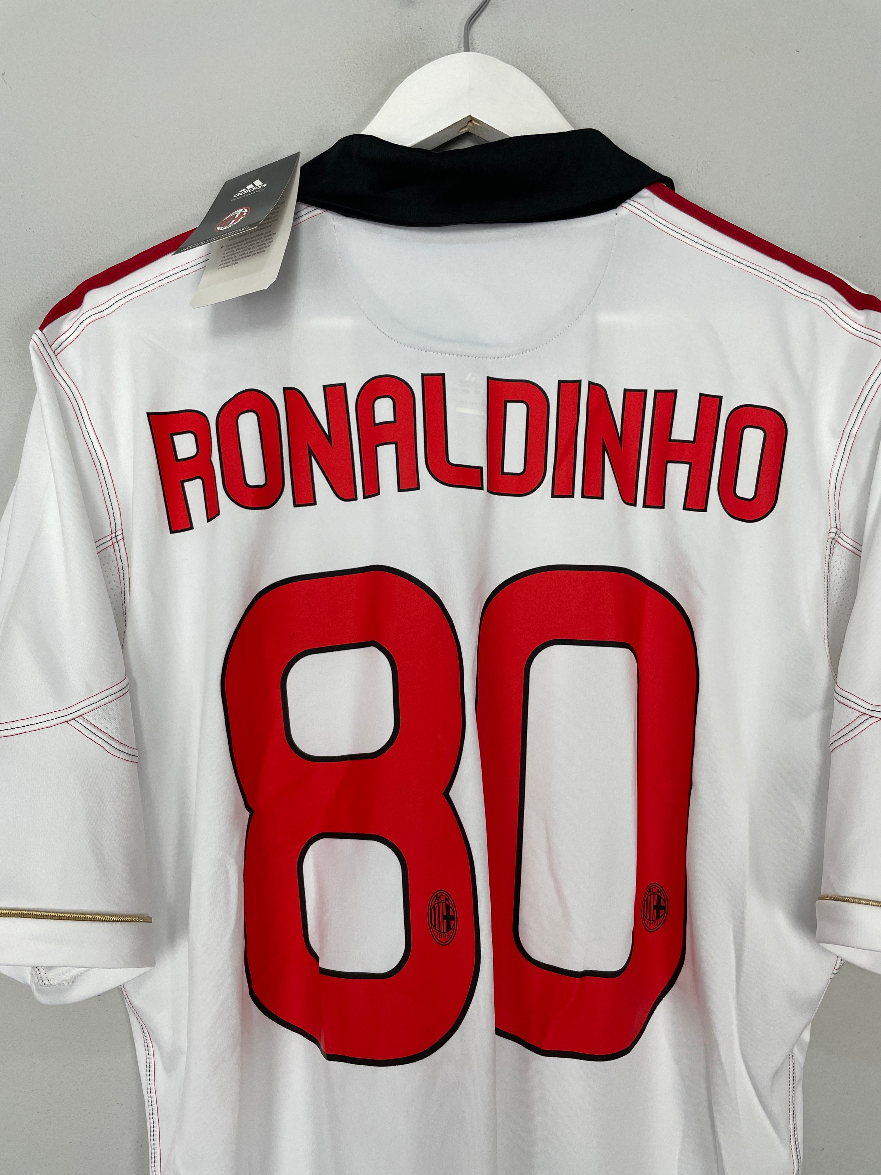 Shop 2010/11 AC MILAN RONALDINHO #80 *BNWT* AWAY SHIRT (L) ADIDAS, classic football shirts, vintage football shirts & retro soccer jerseys at Cult Kits