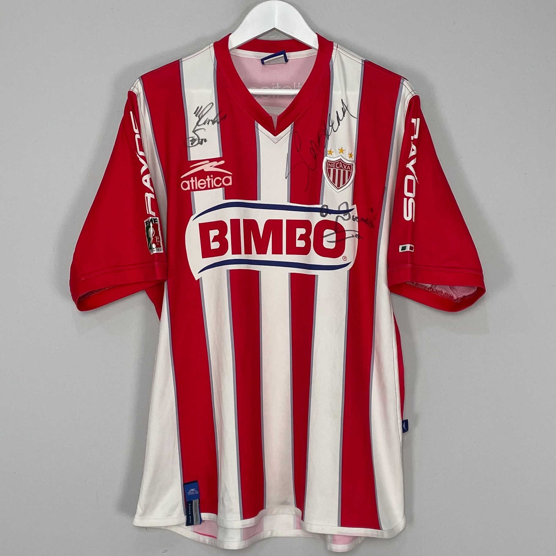 Shop 2003/05 NECAXA *SIGNED* #9 HOME SHIRT (XL) ATLETICA, classic football shirts, vintage football shirts & retro soccer jerseys at Cult Kits