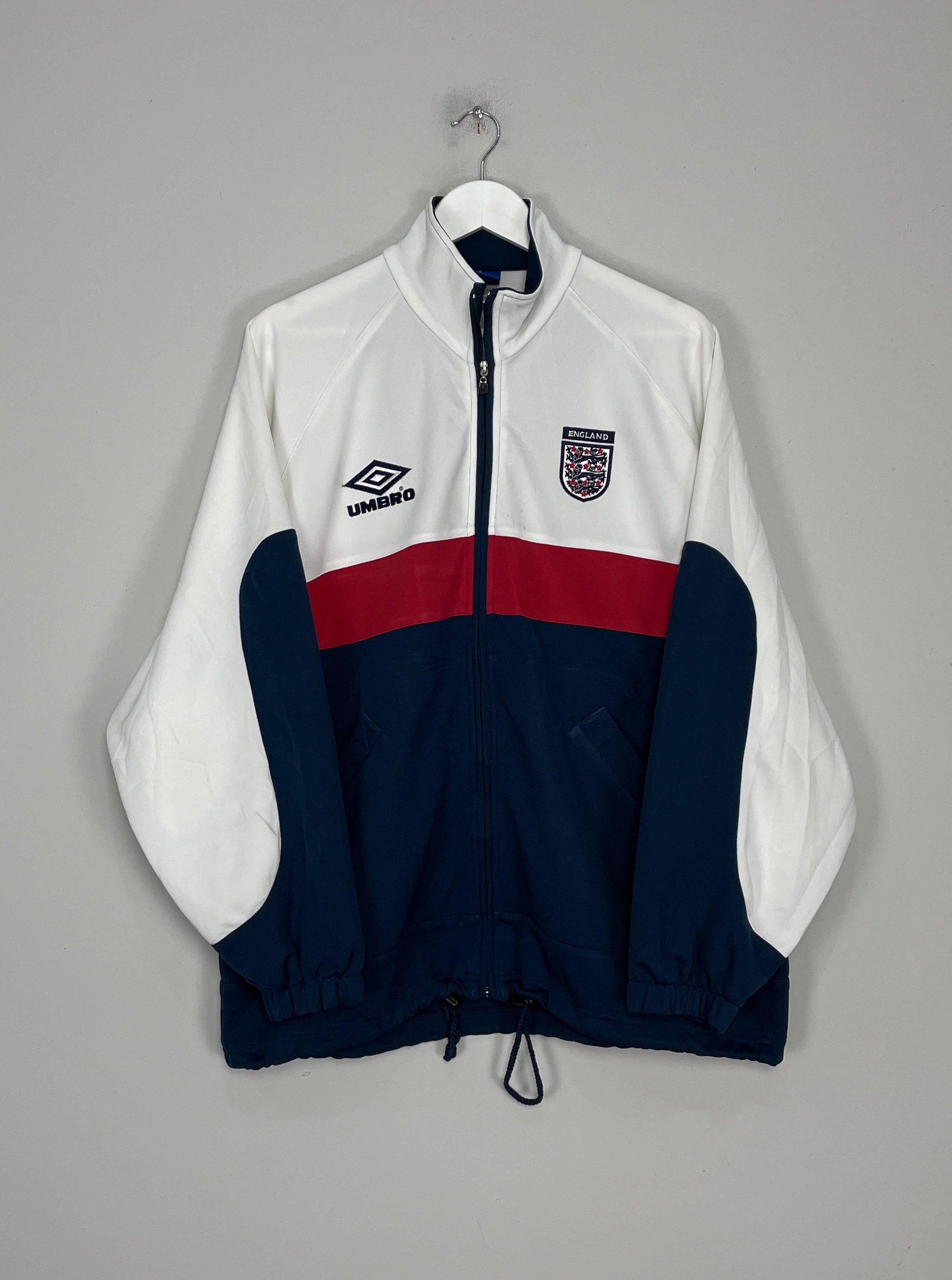 Shop 2000/02 ENGLAND TRACK JACKET (L) UMBRO, classic football shirts, vintage football shirts & retro soccer jerseys at Cult Kits