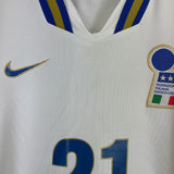 Shop 1996/98 ITALY ZOLA #21 AWAY SHIRT (M) NIKE, classic football shirts, vintage football shirts & retro soccer jerseys at Cult Kits