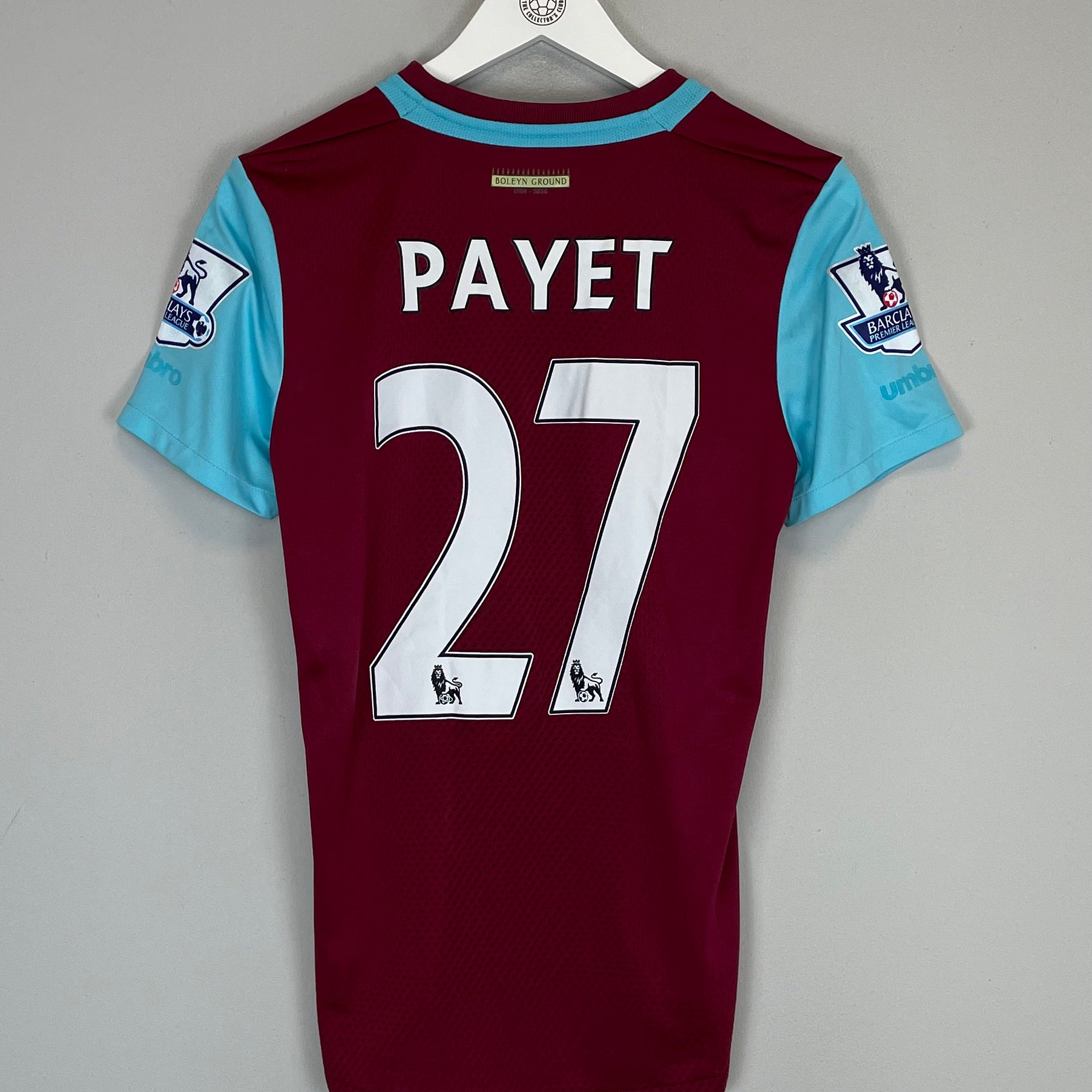 Shop 2015/16 WEST HAM PAYET #27 'BOLEYN GROUND' HOME SHIRT (XXL.KIDS) UMBRO, classic football shirts, vintage football shirts & retro soccer jerseys at Cult Kits