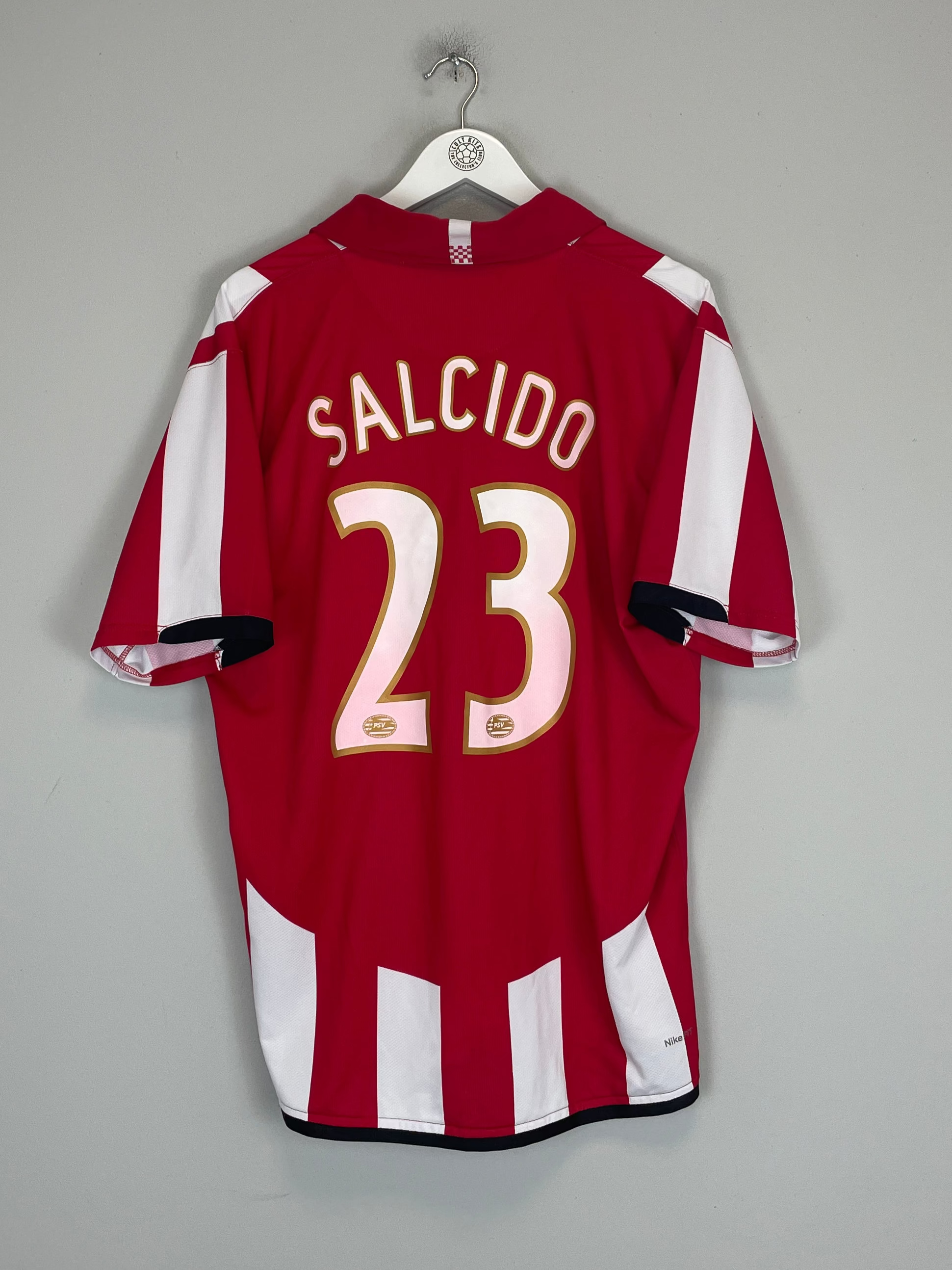 Shop 2006/08 PSV SALCIDO #23 HOME SHIRT (XL) NIKE, classic football shirts, vintage football shirts & retro soccer jerseys at Cult Kits