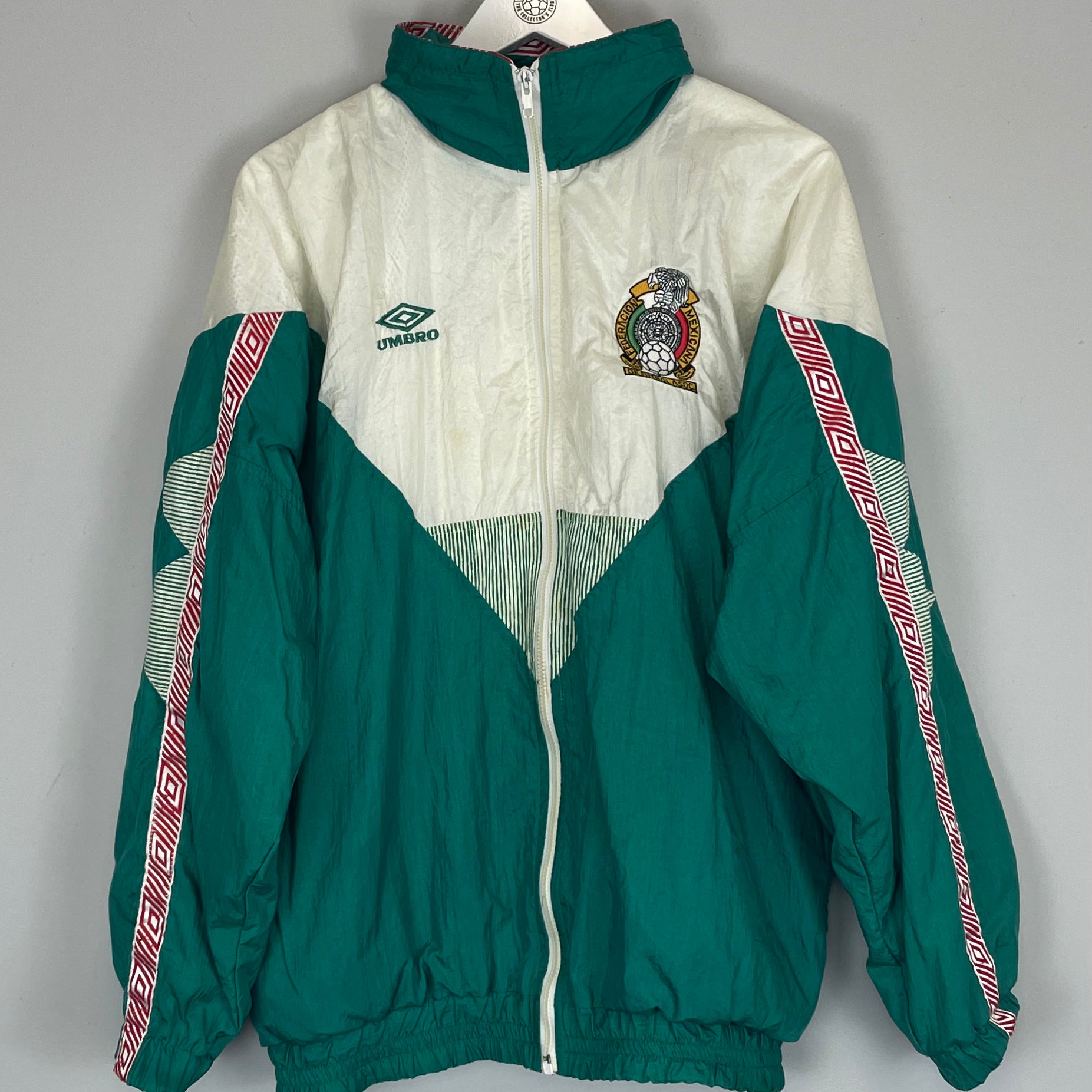 Shop 1993/94 MEXICO TRACK JACKET (M) UMBRO, classic football shirts, vintage football shirts & retro soccer jerseys at Cult Kits