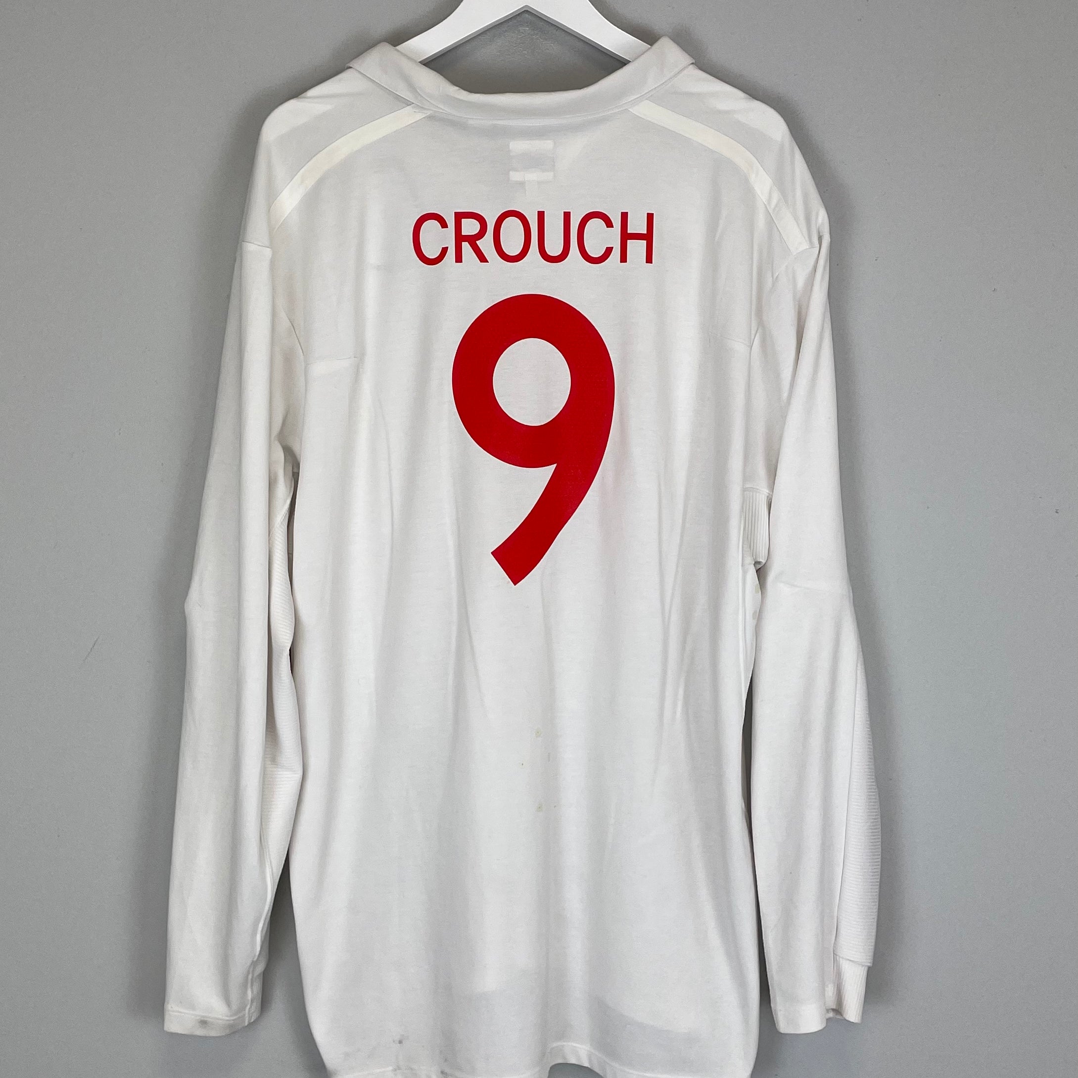 Shop 2009/10 ENGLAND CROUCH #9 L/S HOME SHIRT (XXL) UMBRO, classic football shirts, vintage football shirts & retro soccer jerseys at Cult Kits