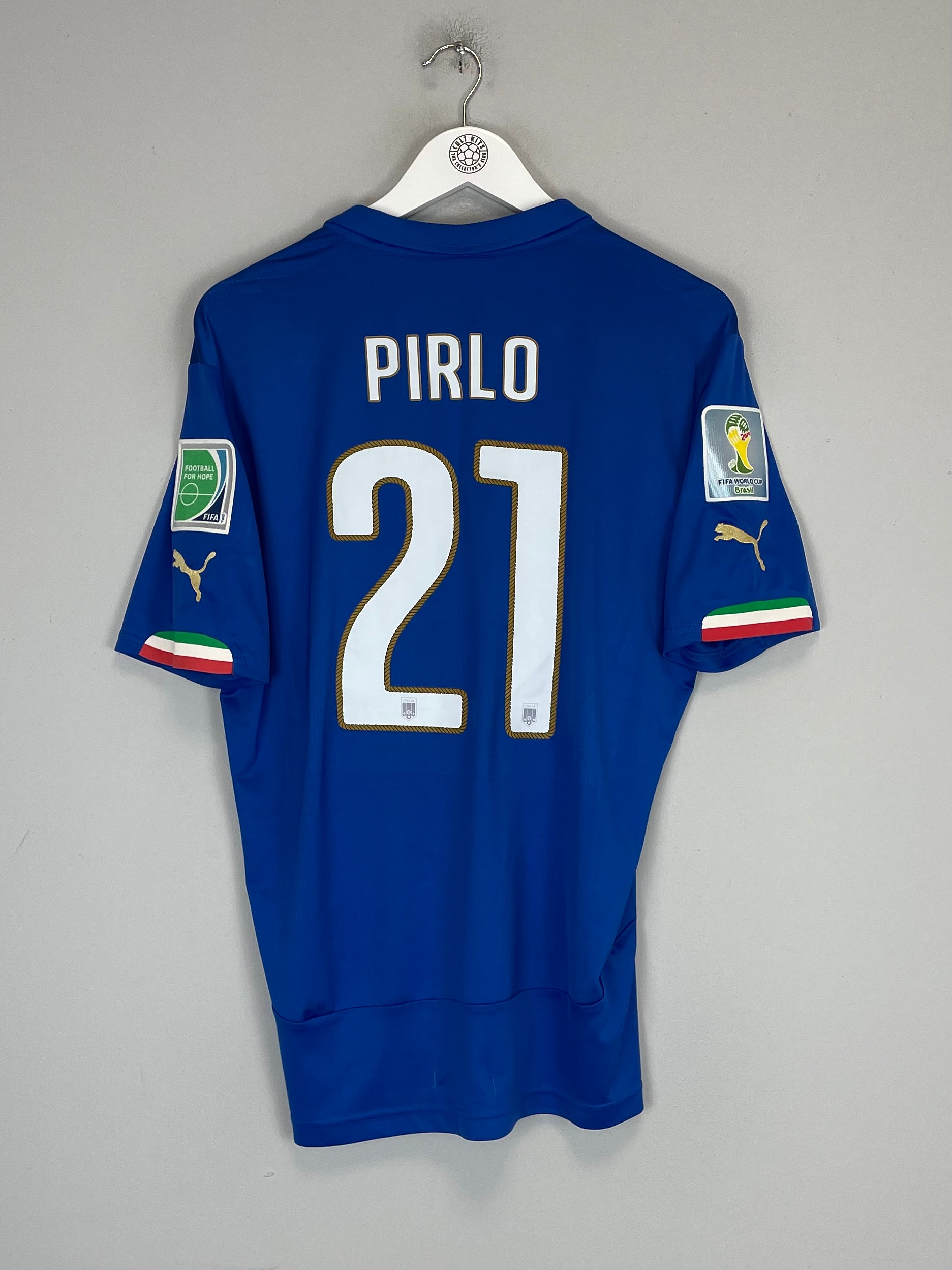 Shop 2014/15 ITALY PIRLO #21 HOME SHIRT (L) PUMA, classic football shirts, vintage football shirts & retro soccer jerseys at Cult Kits