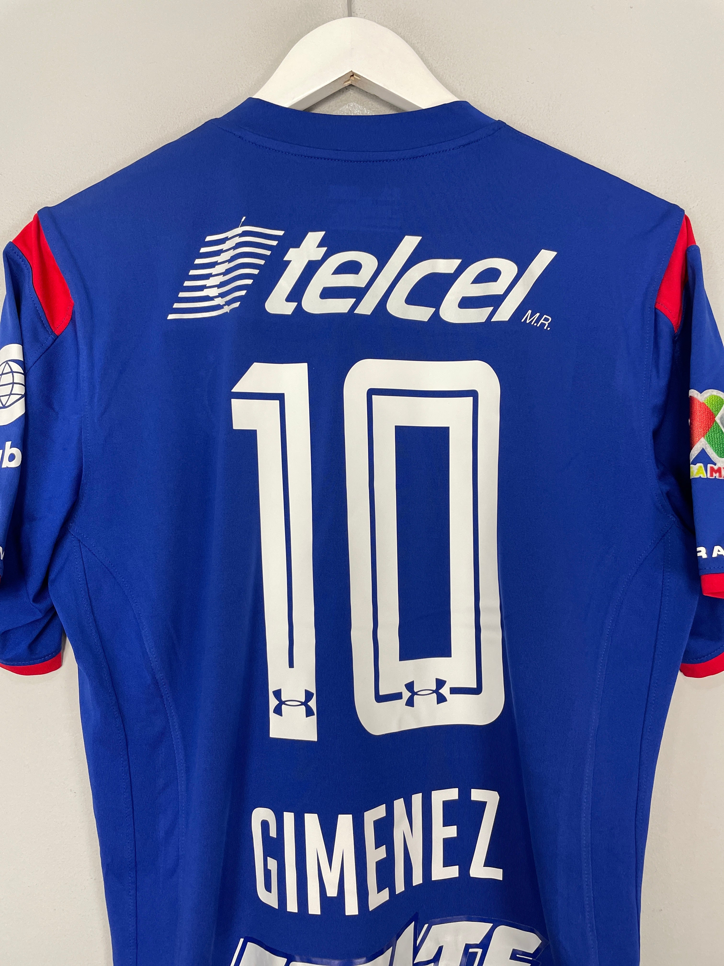 Shop 2014/15 CRUZ AZUL GIMENEZ #10 HOME SHIRT (M) UNDER ARMOUR, classic football shirts, vintage football shirts & retro soccer jerseys at Cult Kits