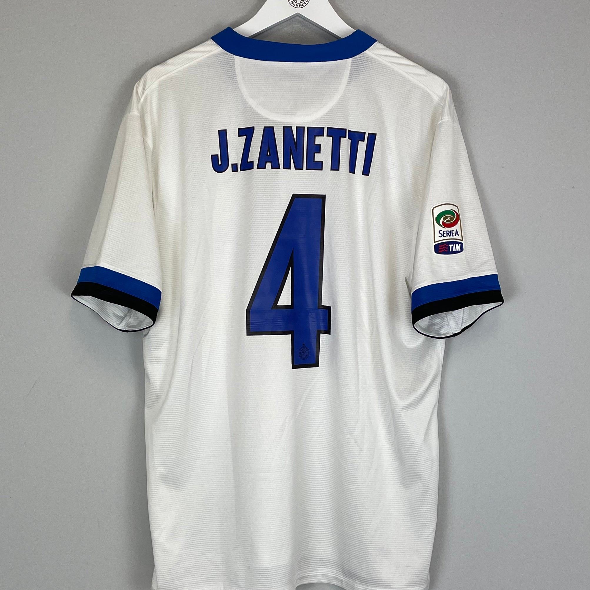 Shop 2013/14 INTER MILAN J.ZANETTI #4 AWAY SHIRT (XL) NIKE, classic football shirts, vintage football shirts & retro soccer jerseys at Cult Kits