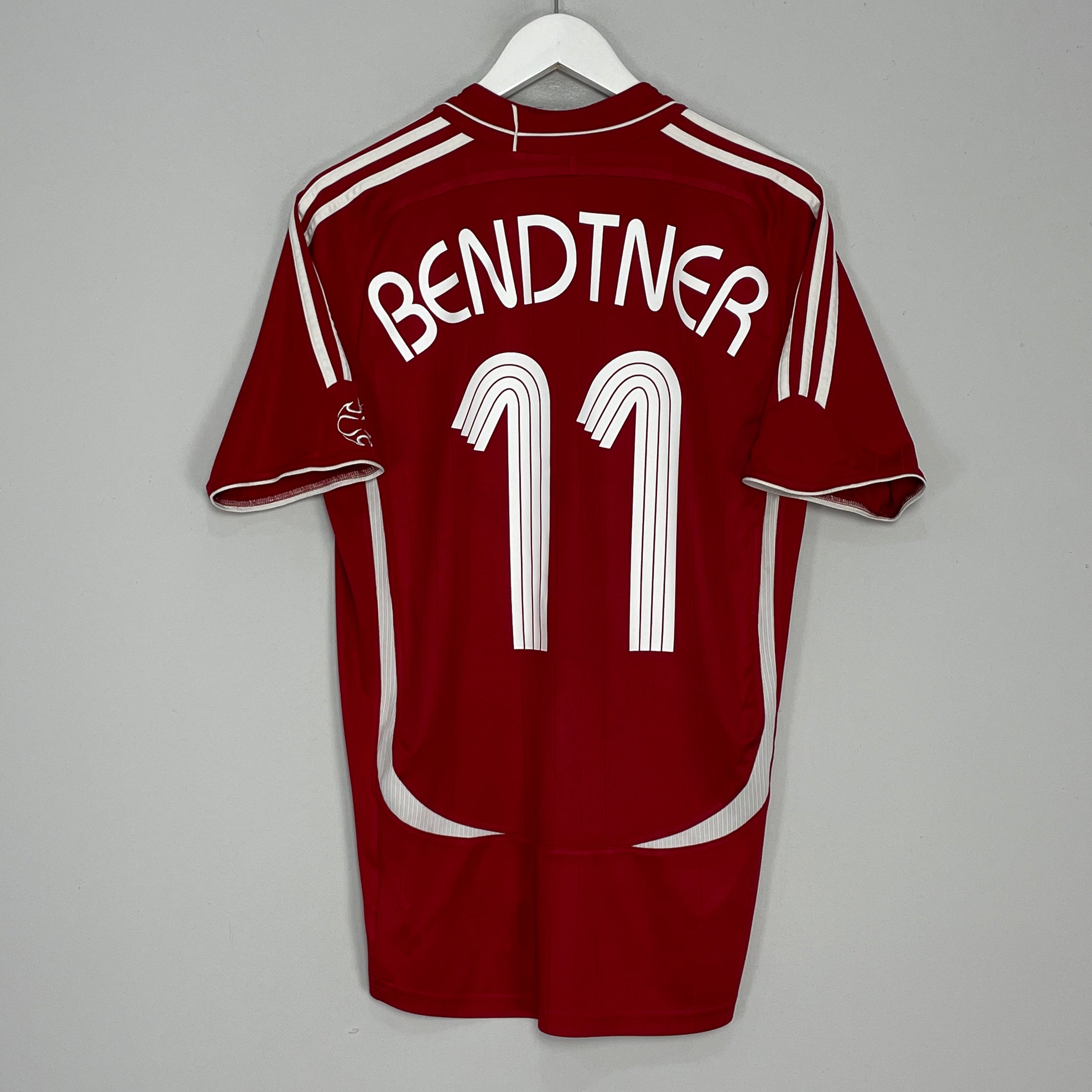 Shop 2006/08 DENMARK BENDTNER #11 HOME SHIRT (M) ADIDAS, classic football shirts, vintage football shirts & retro soccer jerseys at Cult Kits