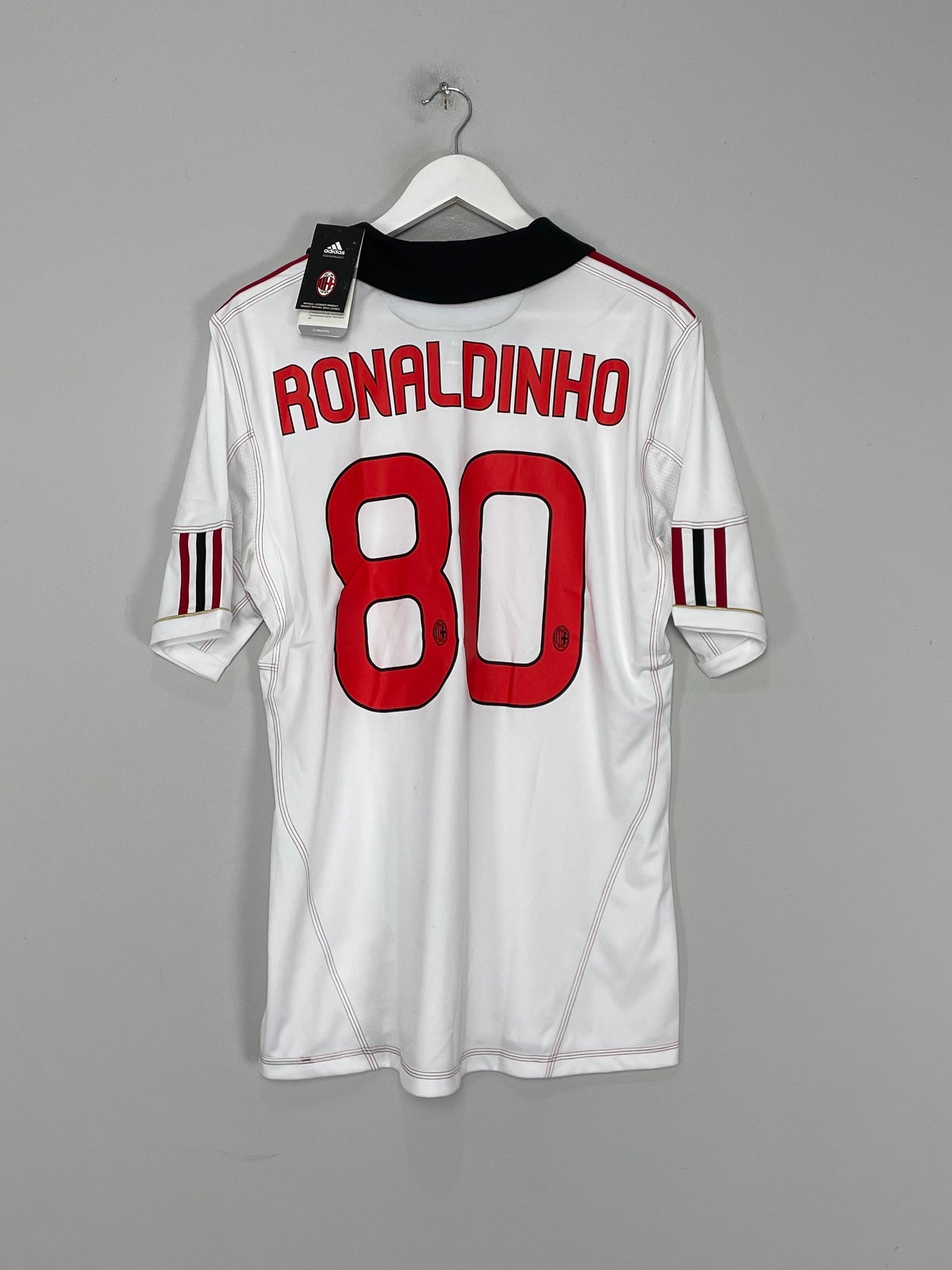 Shop 2010/11 AC MILAN RONALDINHO #80 *BNWT* AWAY SHIRT (L) ADIDAS, classic football shirts, vintage football shirts & retro soccer jerseys at Cult Kits