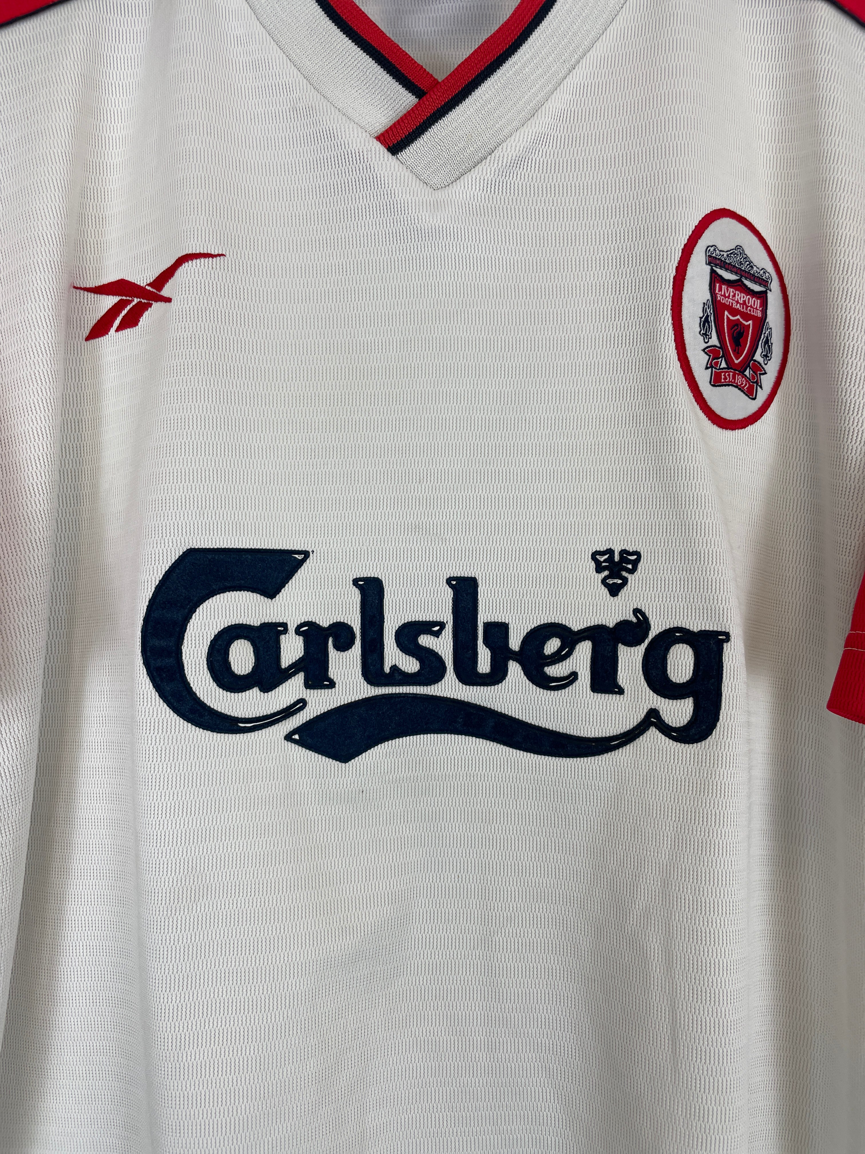 Shop 1998/99 LIVERPOOL AWAY SHIRT (M) REEBOK, classic football shirts, vintage football shirts & retro soccer jerseys at Cult Kits