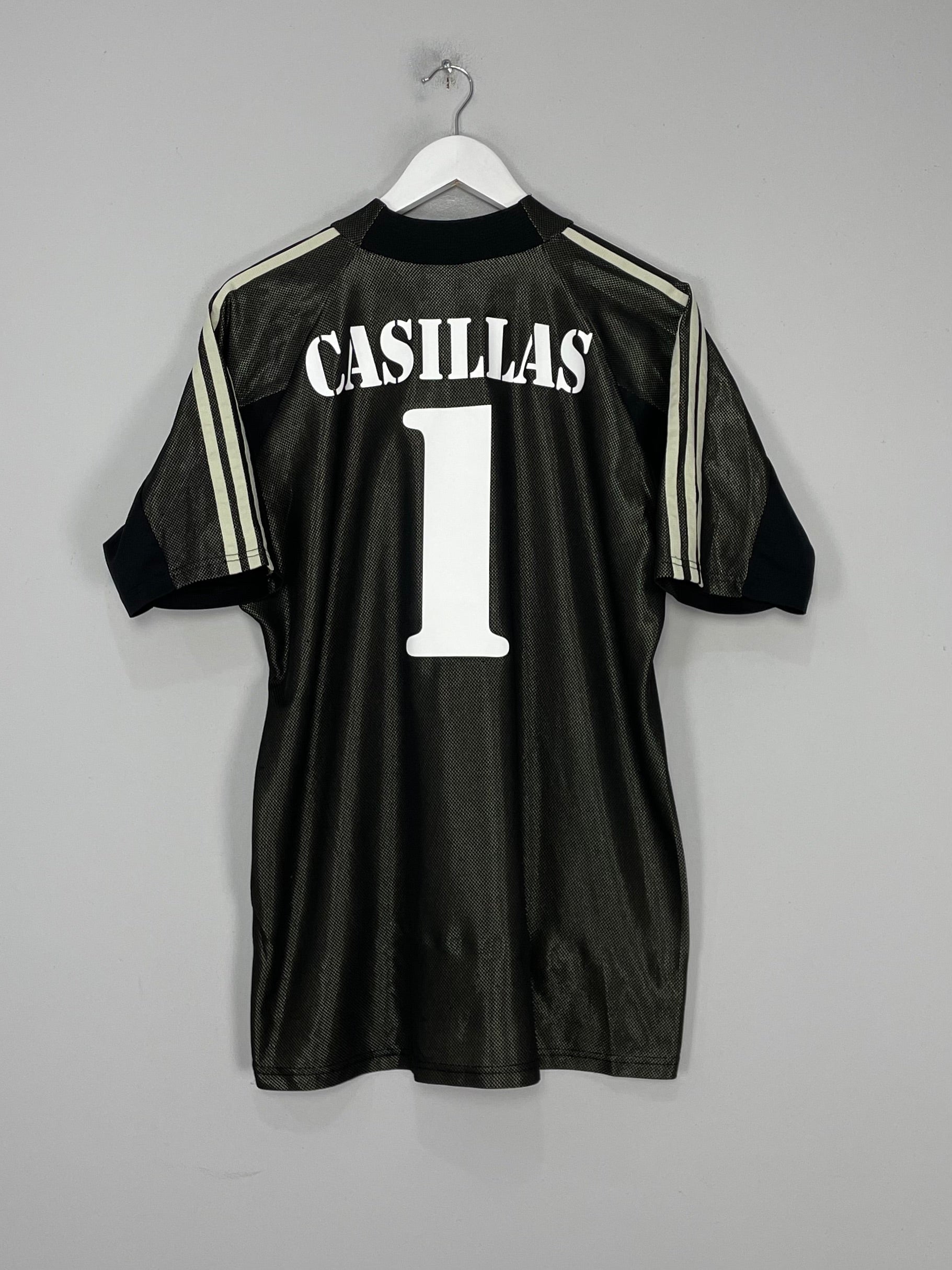 Shop 2002/03 REAL MADRID CASILLAS #1 *CENTENARY* GK SHIRT (M) ADIDAS, classic football shirts, vintage football shirts & retro soccer jerseys at Cult Kits