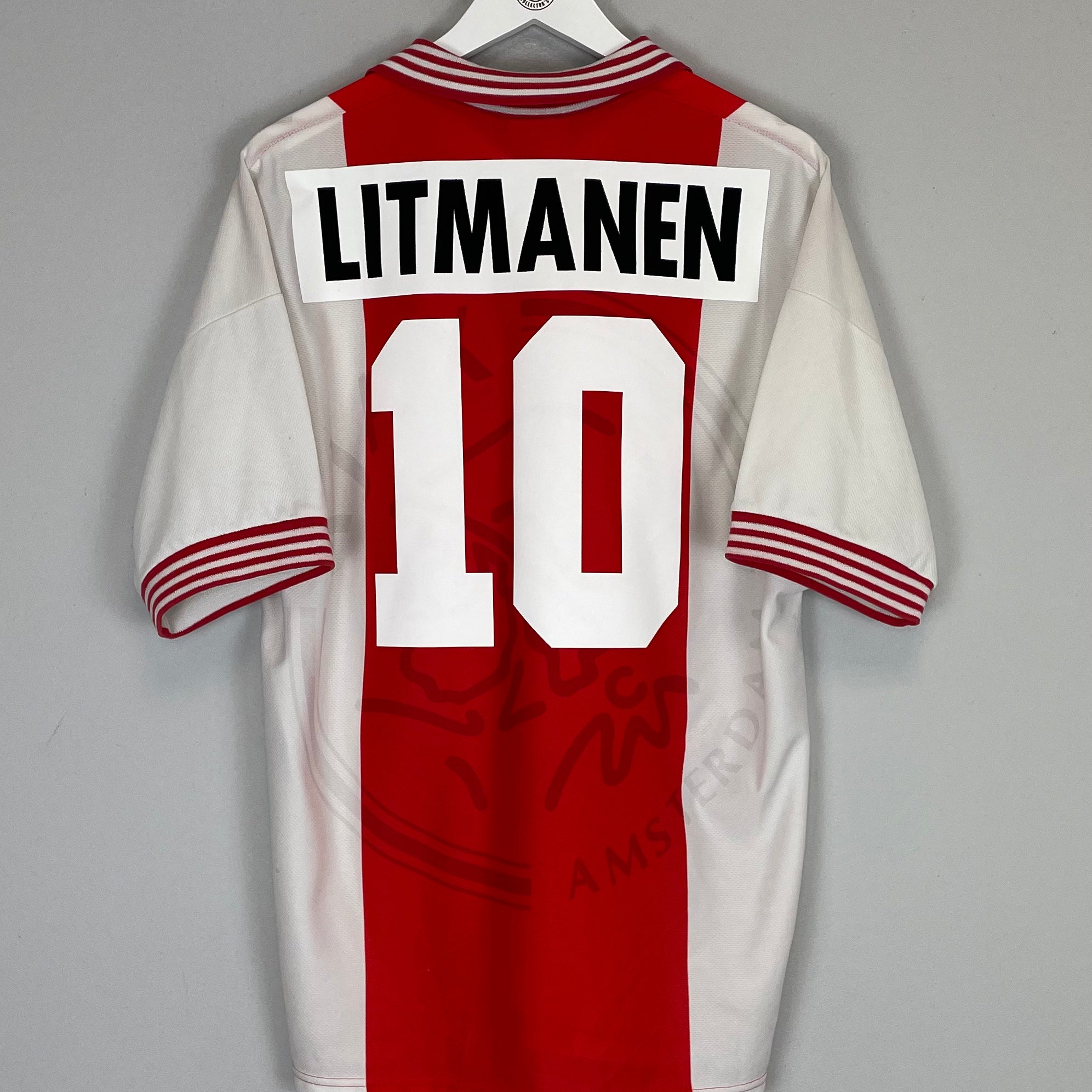 Shop 1995/96 AJAX LITMANEN #10 HOME SHIRT (L) UMBRO, classic football shirts, vintage football shirts & retro soccer jerseys at Cult Kits