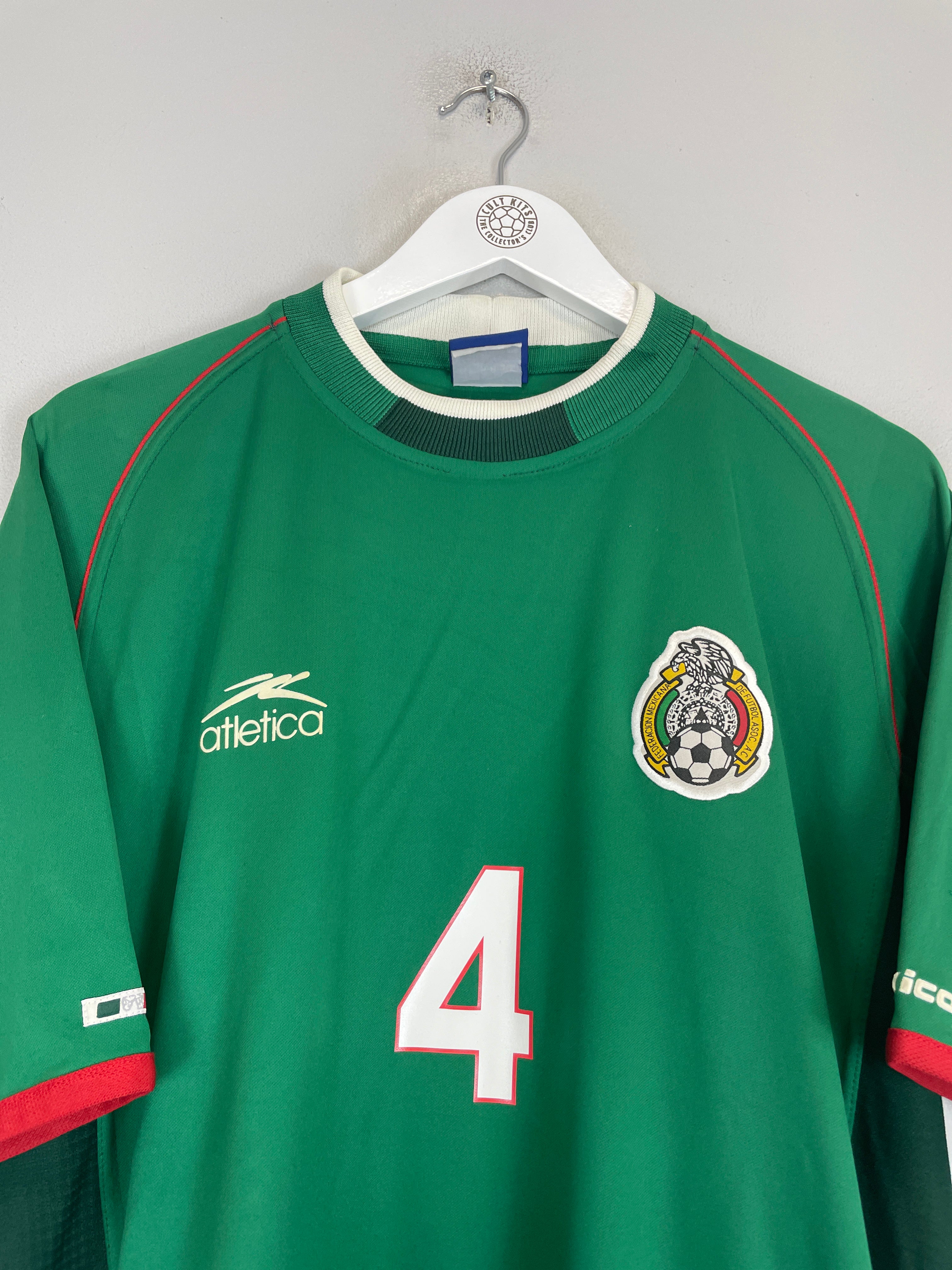 Shop 2001/02 MEXICO R.MARQUEZ #4 HOME SHIRT (XXL) ATLETICA, classic football shirts, vintage football shirts & retro soccer jerseys at Cult Kits