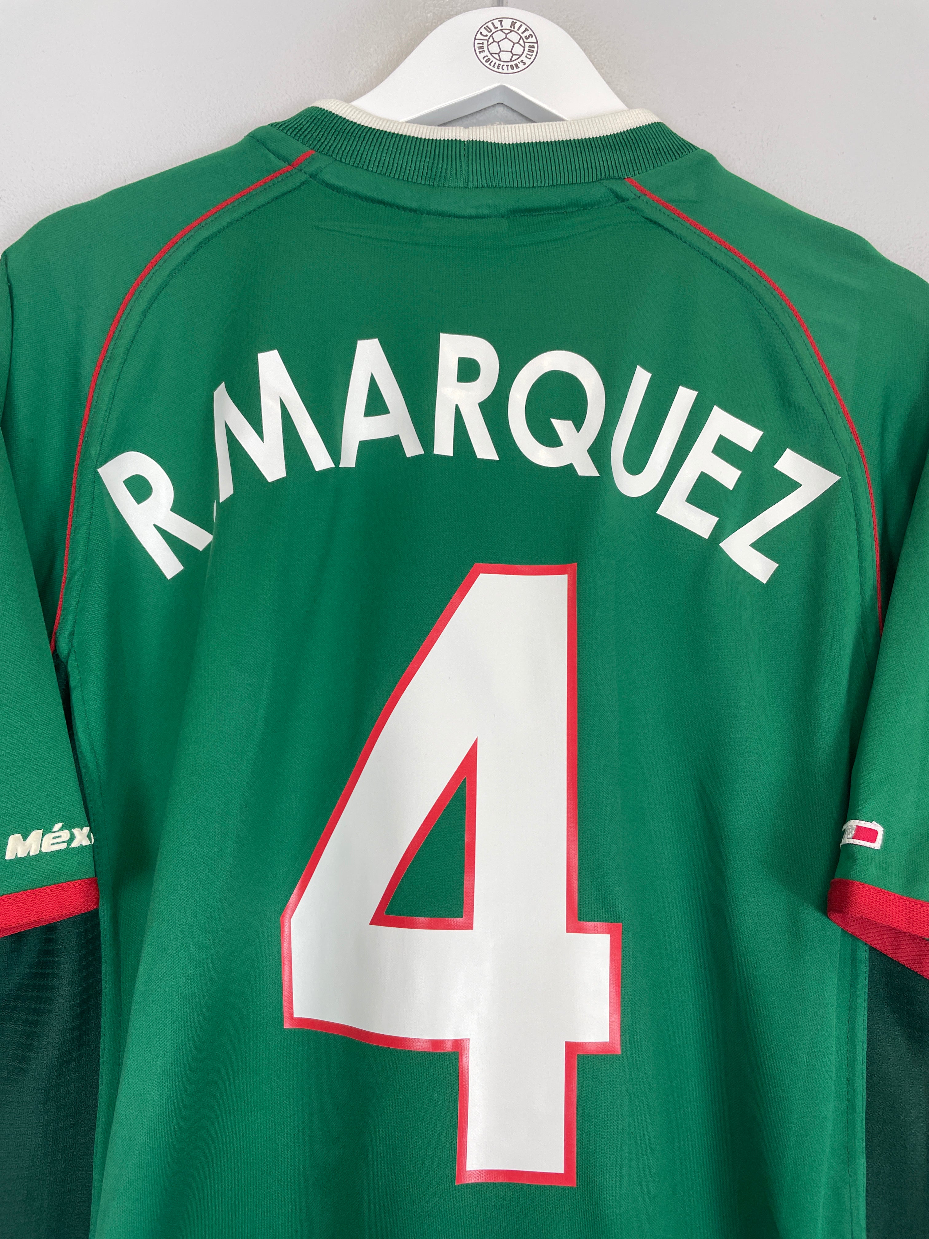 Shop 2001/02 MEXICO R.MARQUEZ #4 HOME SHIRT (XXL) ATLETICA, classic football shirts, vintage football shirts & retro soccer jerseys at Cult Kits