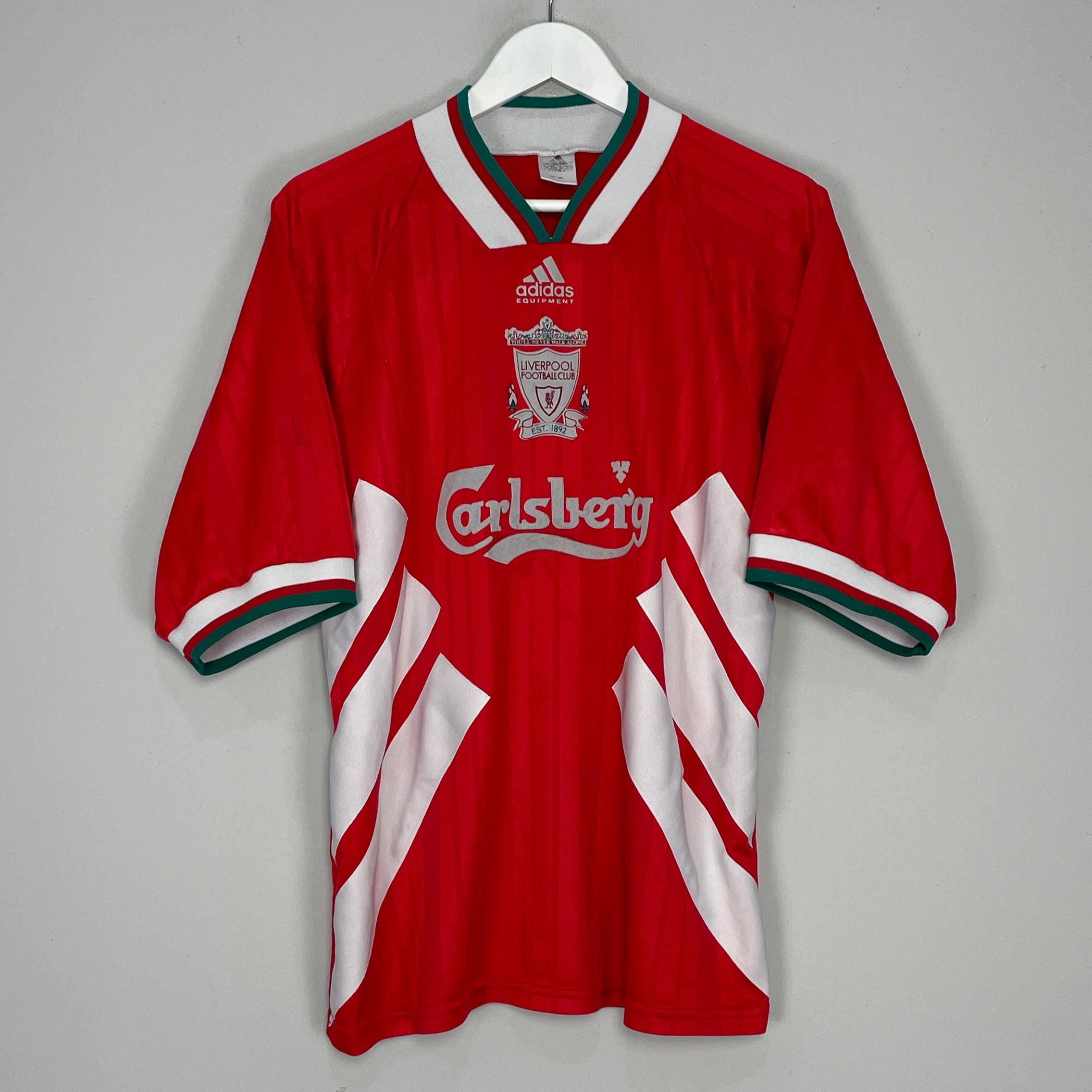 Shop 1993/95 LIVERPOOL HOME SHIRT (XL) ADIDAS, classic football shirts, vintage football shirts & retro soccer jerseys at Cult Kits