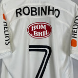 Shop 2002/03 SANTOS ROBINHO #7 HOME SHIRT (M) UMBRO, classic football shirts, vintage football shirts & retro soccer jerseys at Cult Kits
